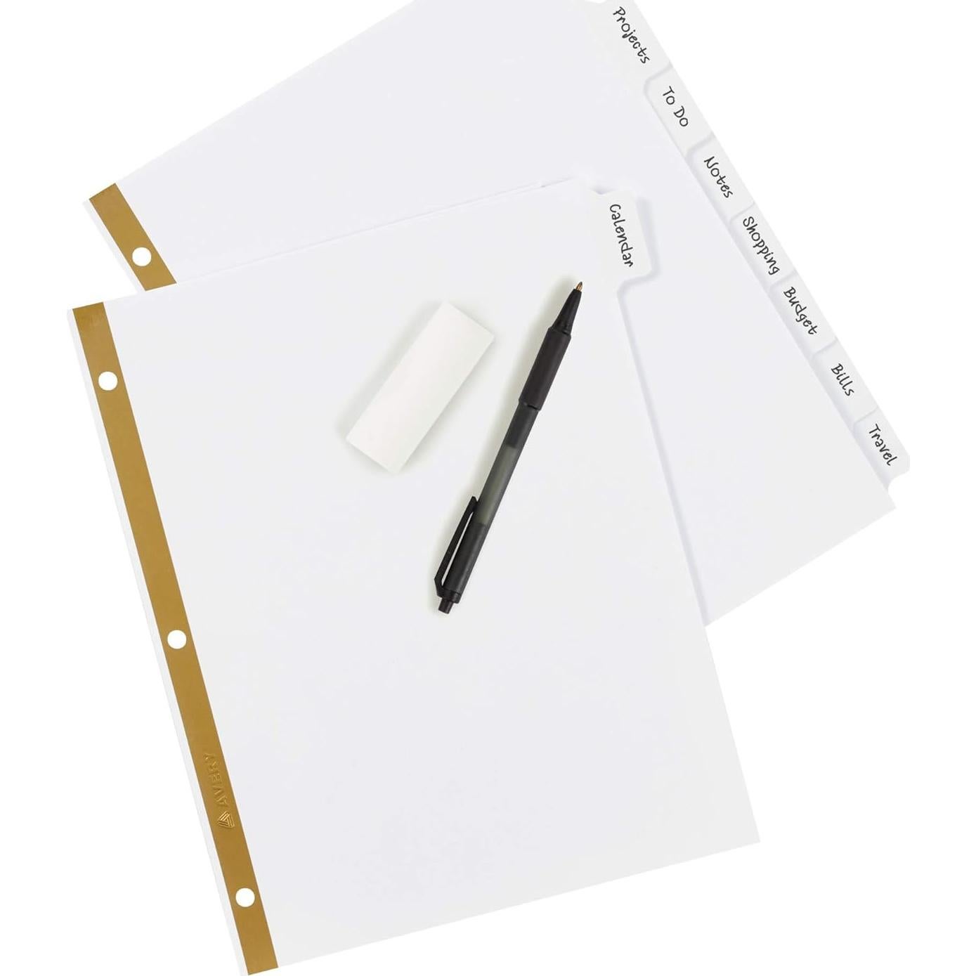 Separadores de papel Avery Big Tab Write & Erase, 8 pestañas, 6 juegos