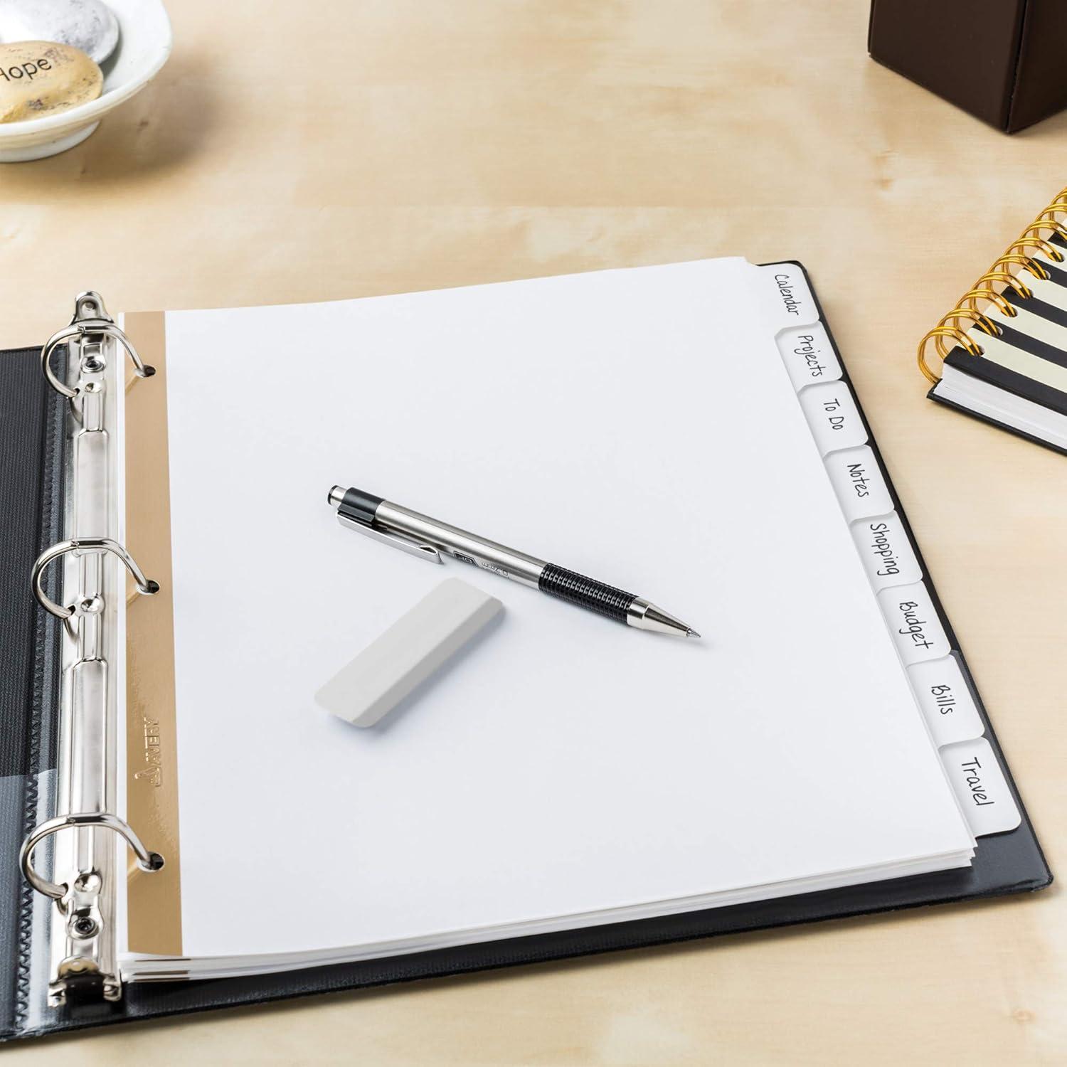 Separadores de papel Avery Big Tab Write & Erase, 8 pestañas, 6 juegos