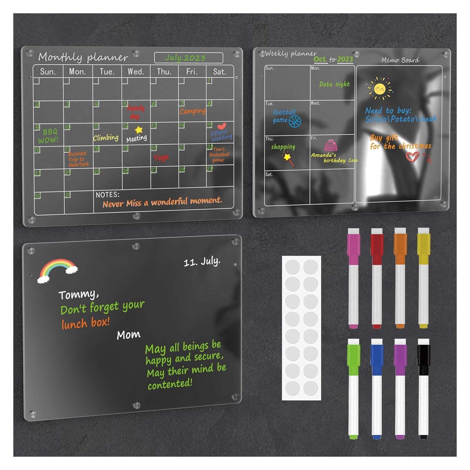 Calendario Acrílico Magnético para Nevera SWSKR 30.48x40.64cm