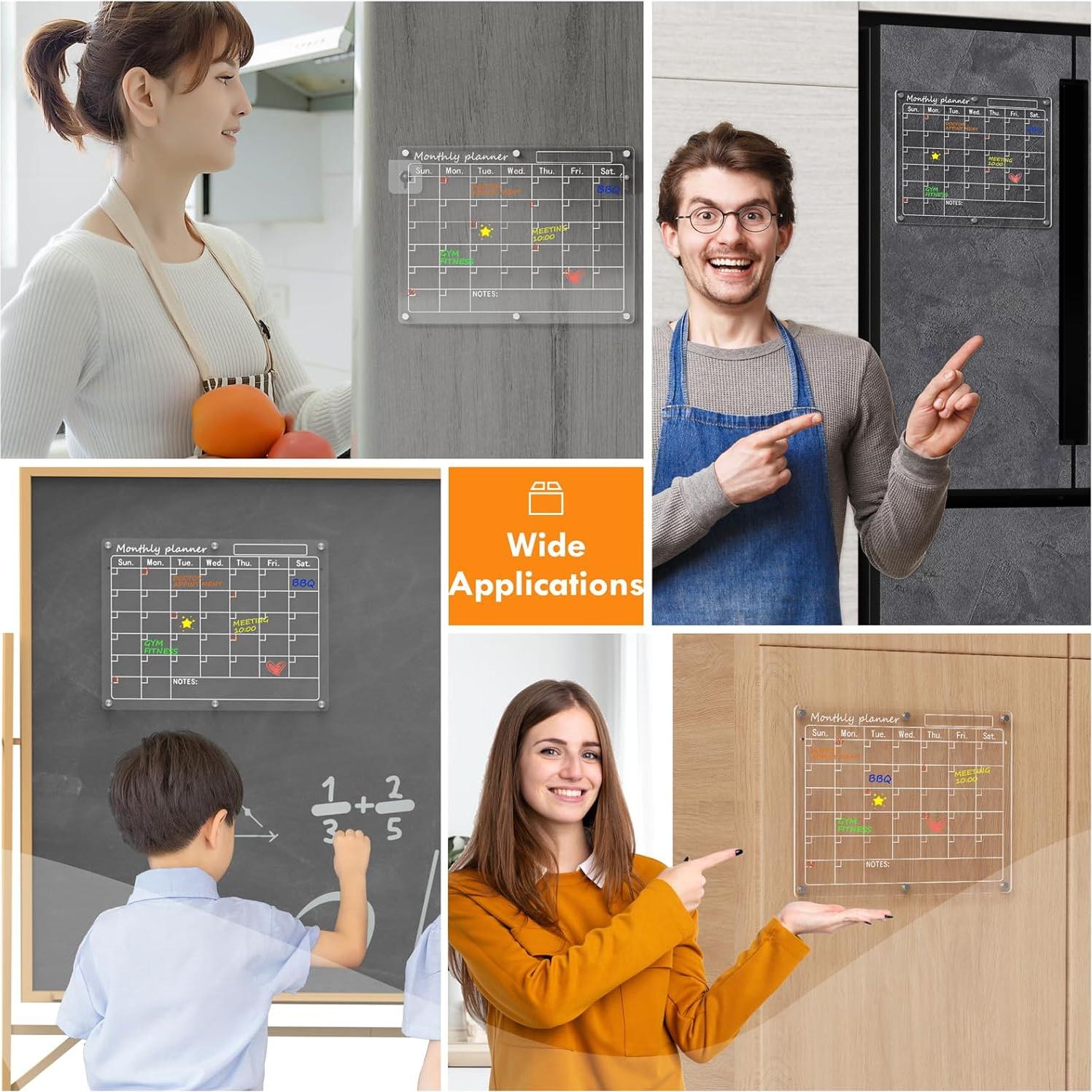 Calendario Acrílico Magnético para Nevera SWSKR 30.48x40.64cm