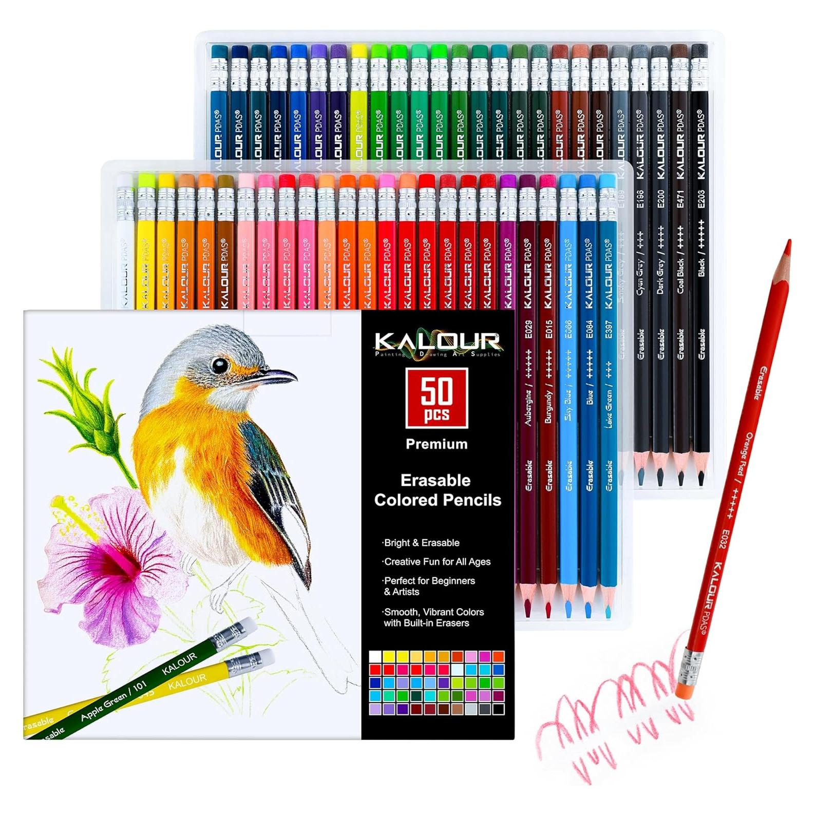 Set de Lápices de Colores Borrables KALOUR 50 Colores