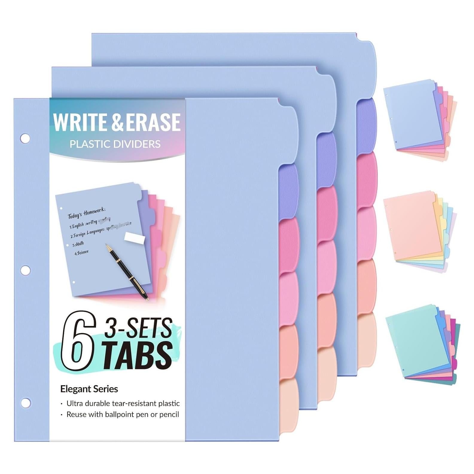 Divisores de Plástico SooEZ 6 Tabuladores Reutilizables Pastel