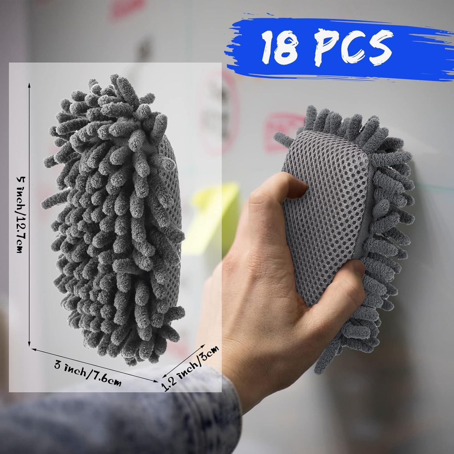 Borradores Magnéticos de Microfibra Sherr - 18 Pcs Gris