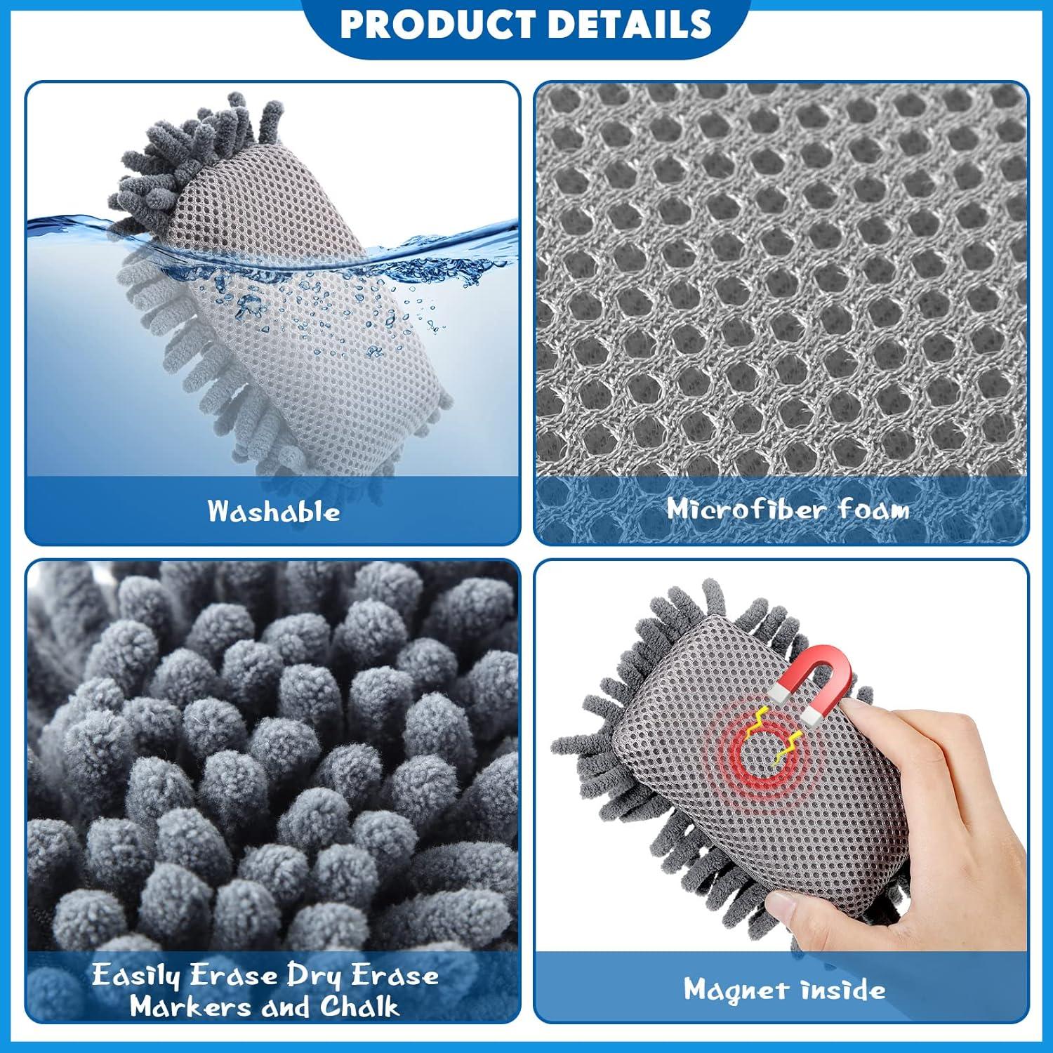 Borradores Magnéticos de Microfibra Sherr - 18 Pcs Gris