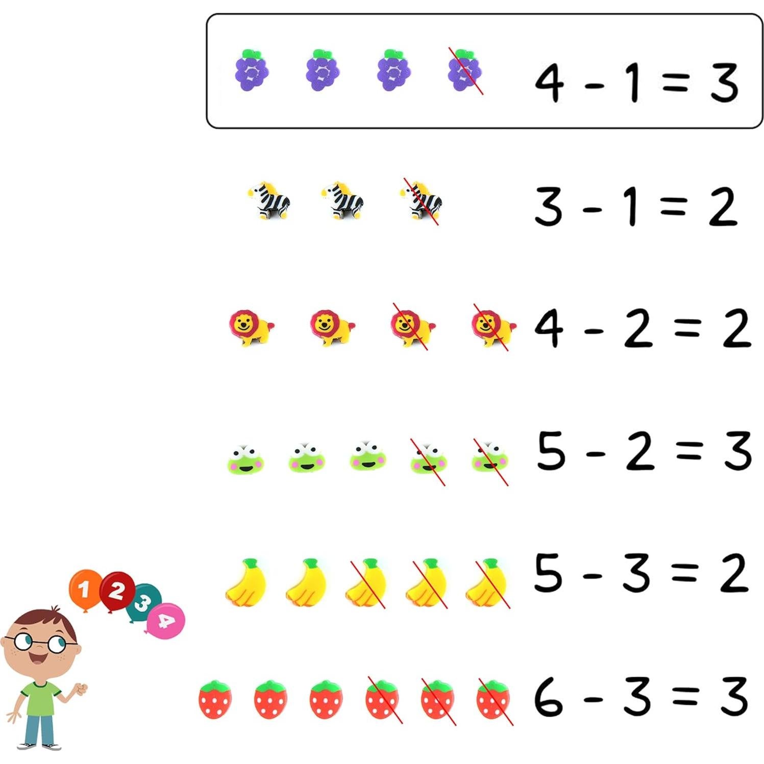 300 Mini Borradores de Animales y Frutas MGTECH