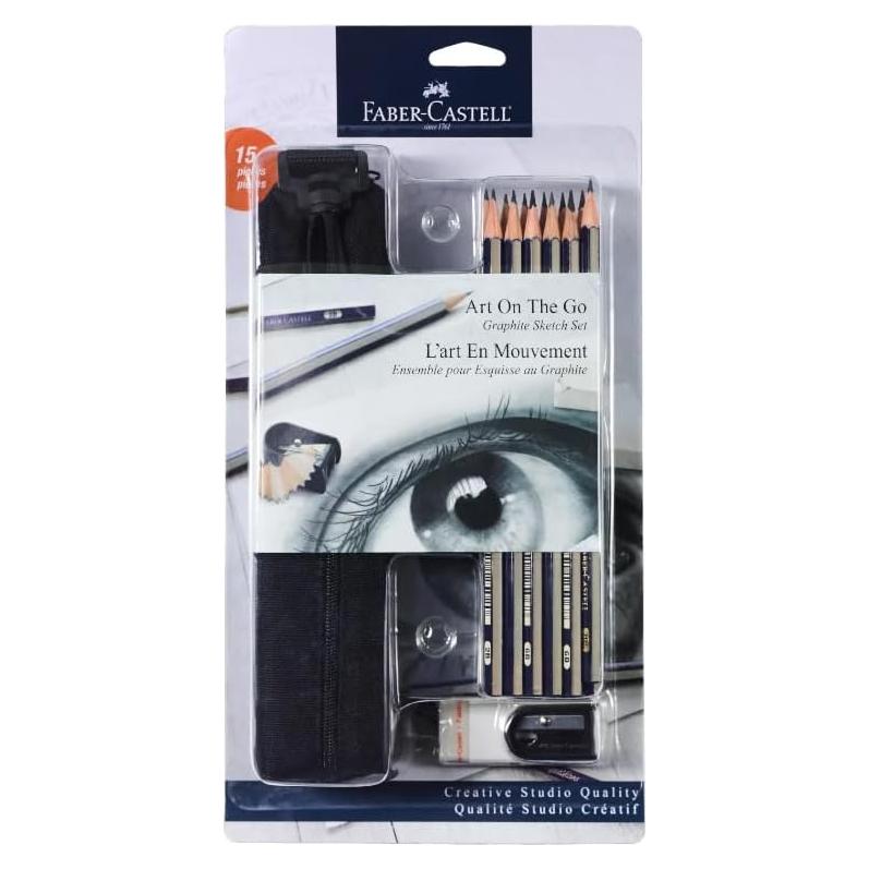 Set de Dibujo Faber-Castell 15 Lápices Grafito y Accesorios
