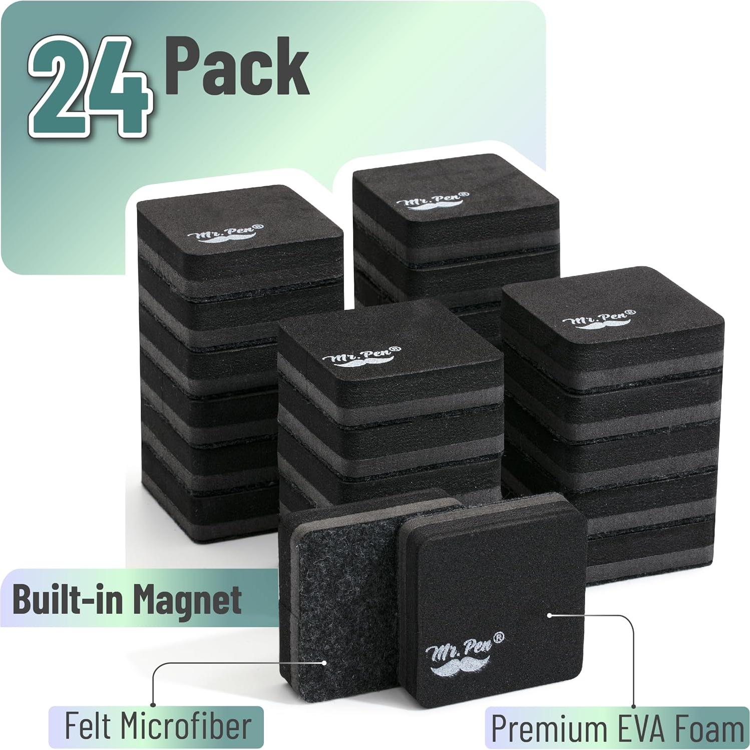 Borrador Magnético de Pizarra Blanca Mr. Pen, Set de 24