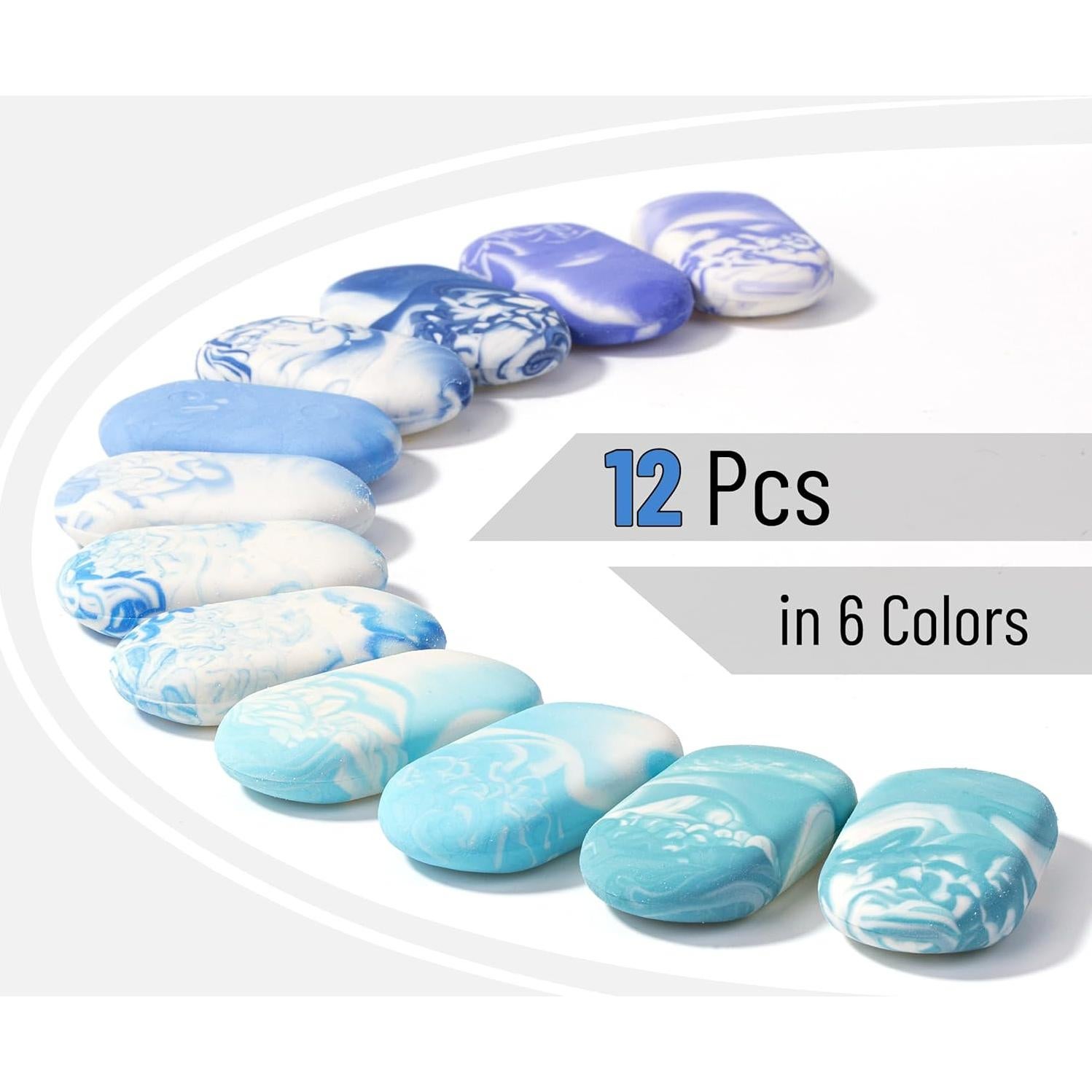 Gomas de Borrar de Mármol Mr. Pen - Paquete de 12 Colores