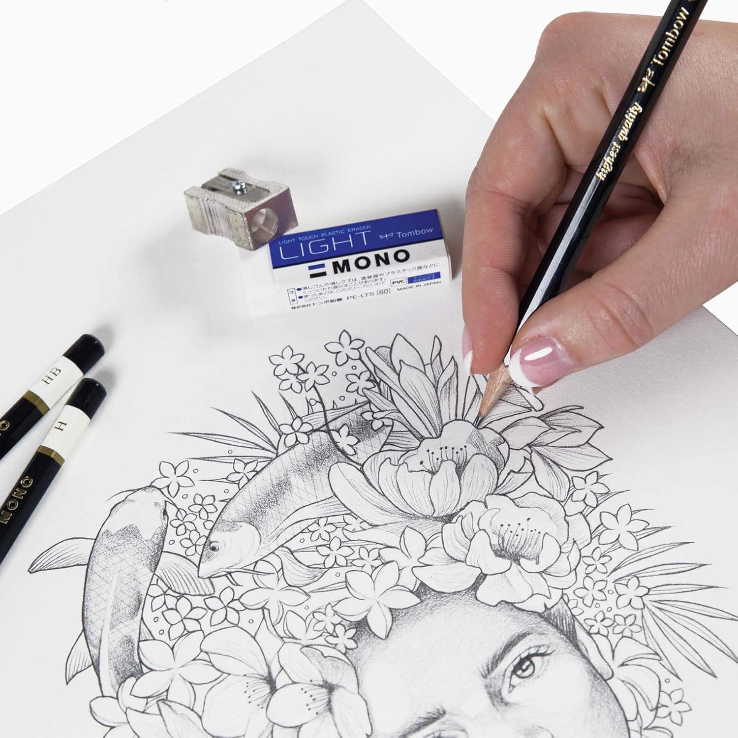 Juego de Lápices de Dibujo Tombow 51523, 12 Piezas, Grados 6B a 4H