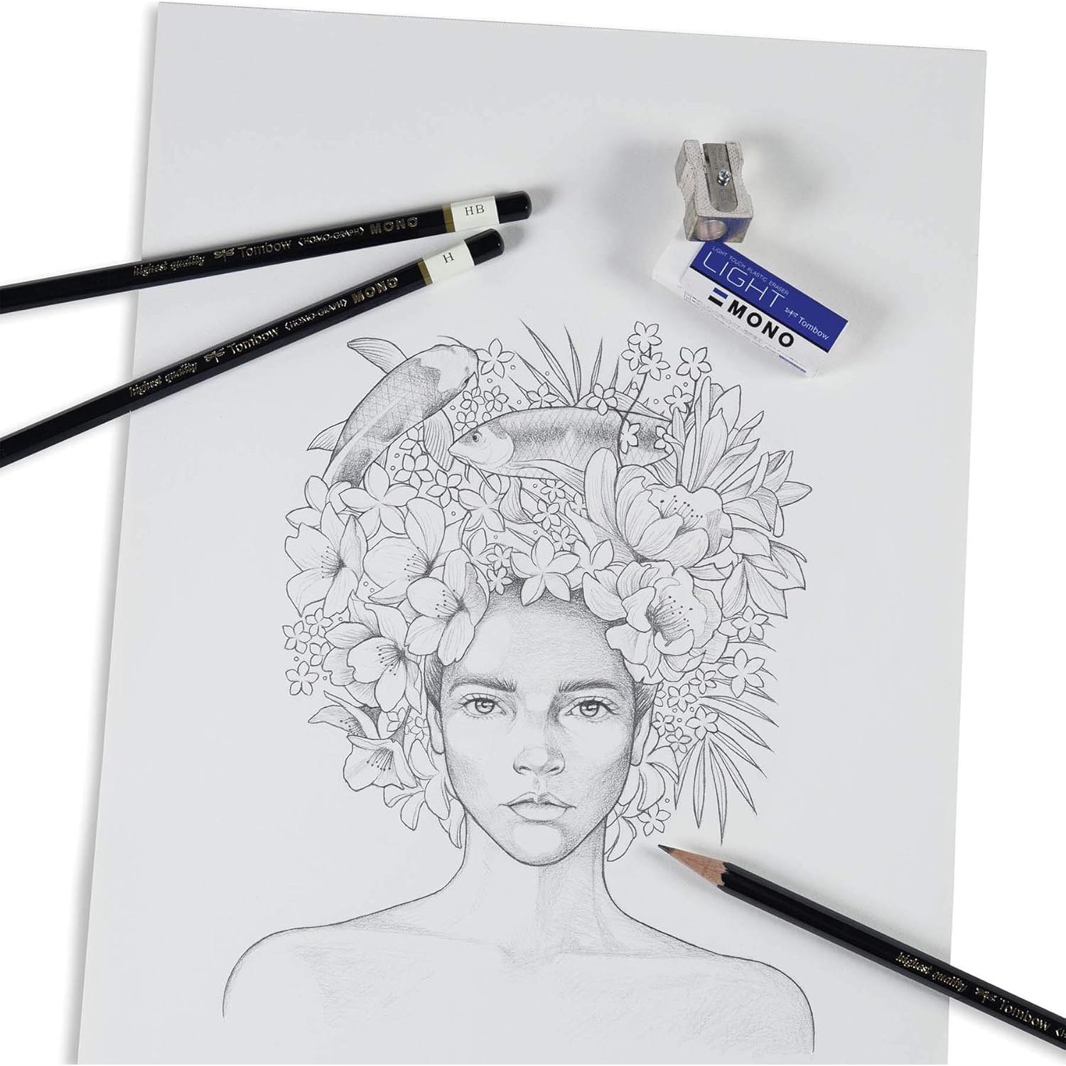 Juego de Lápices de Dibujo Tombow 51523, 12 Piezas, Grados 6B a 4H