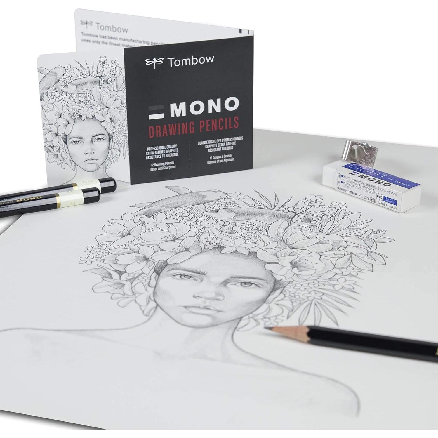 Juego de Lápices de Dibujo Tombow 51523, 12 Piezas, Grados 6B a 4H