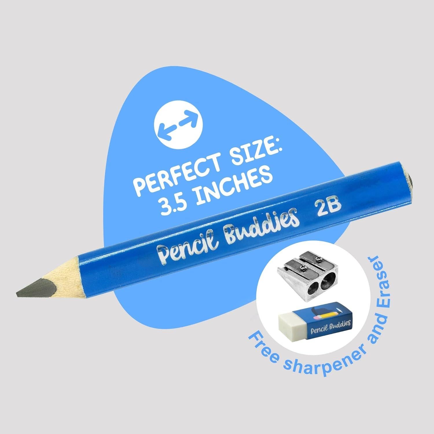 Lápices Jumbo 2B Triangulares Pencil Buddies 10 Piezas Azul Claro