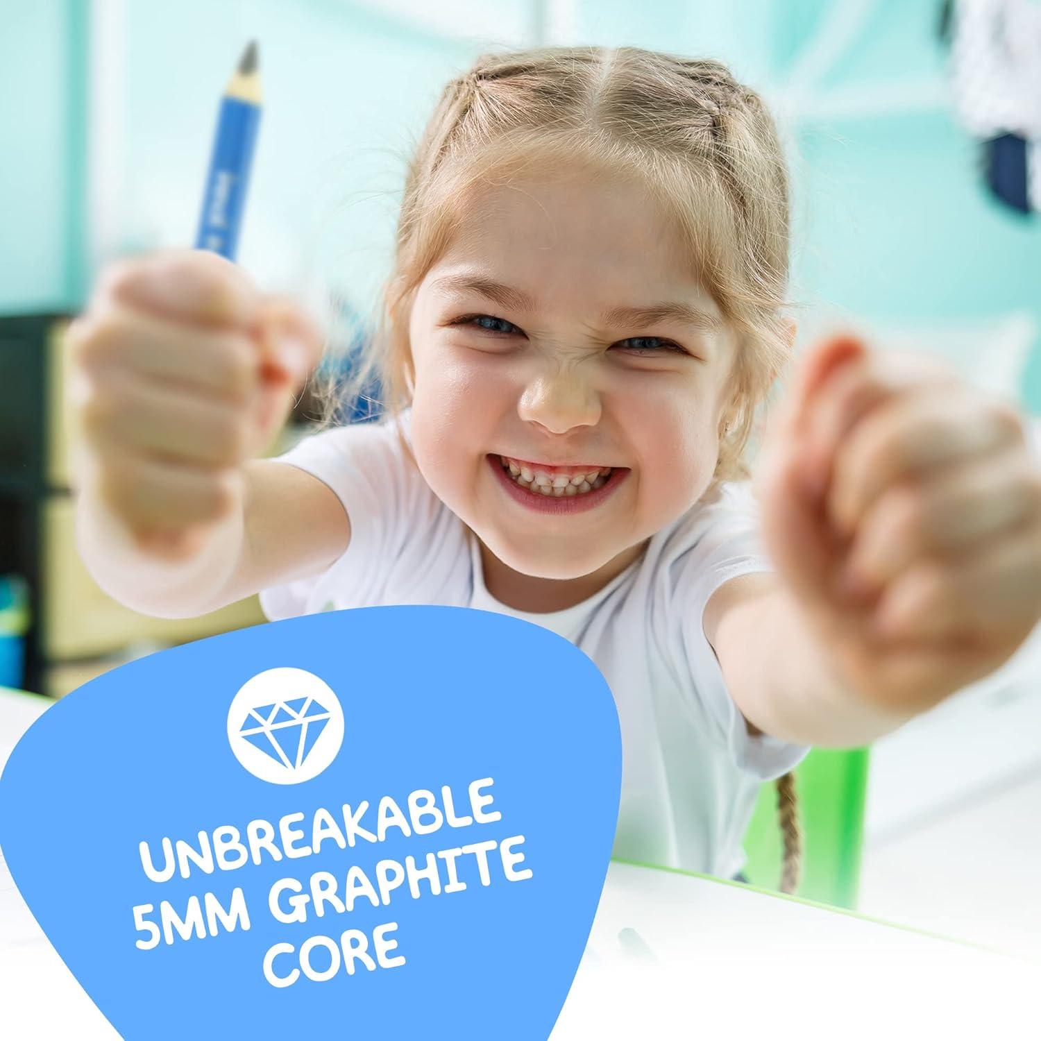 Lápices Jumbo 2B Triangulares Pencil Buddies 10 Piezas Azul Claro