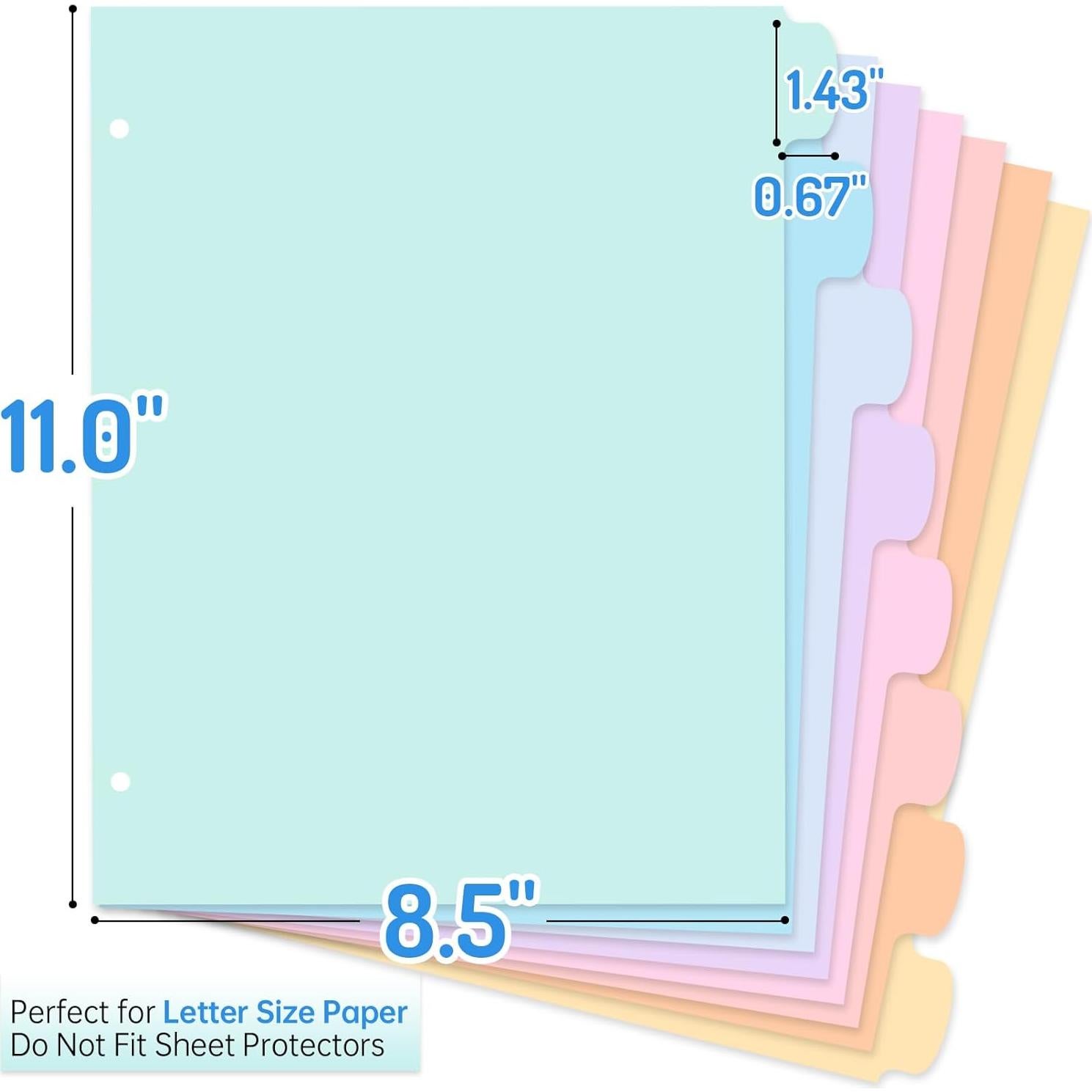 Divisores de carpeta Forvencer 8 pestañas pastel 2 Set