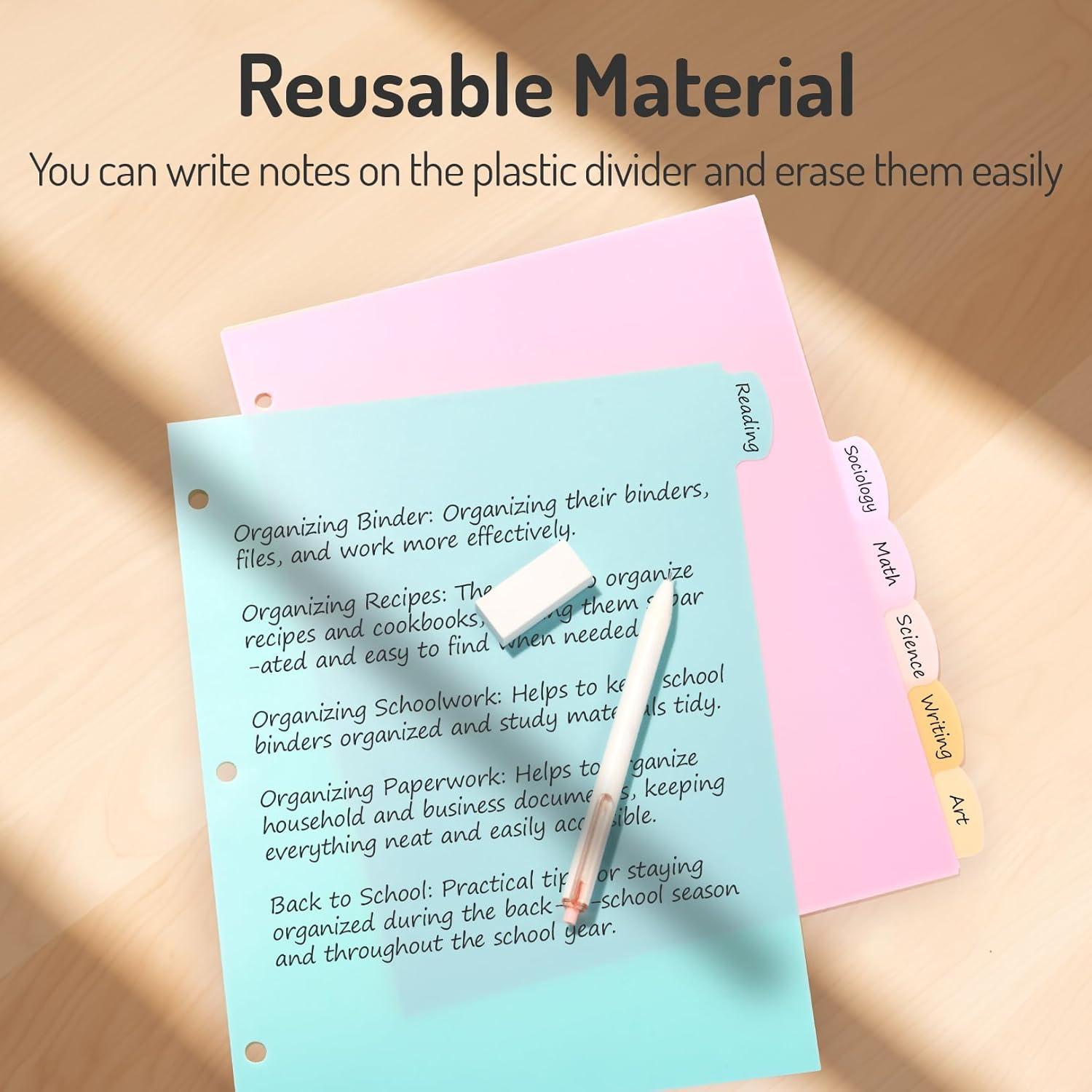 Divisores de carpeta Forvencer 8 pestañas pastel 2 Set