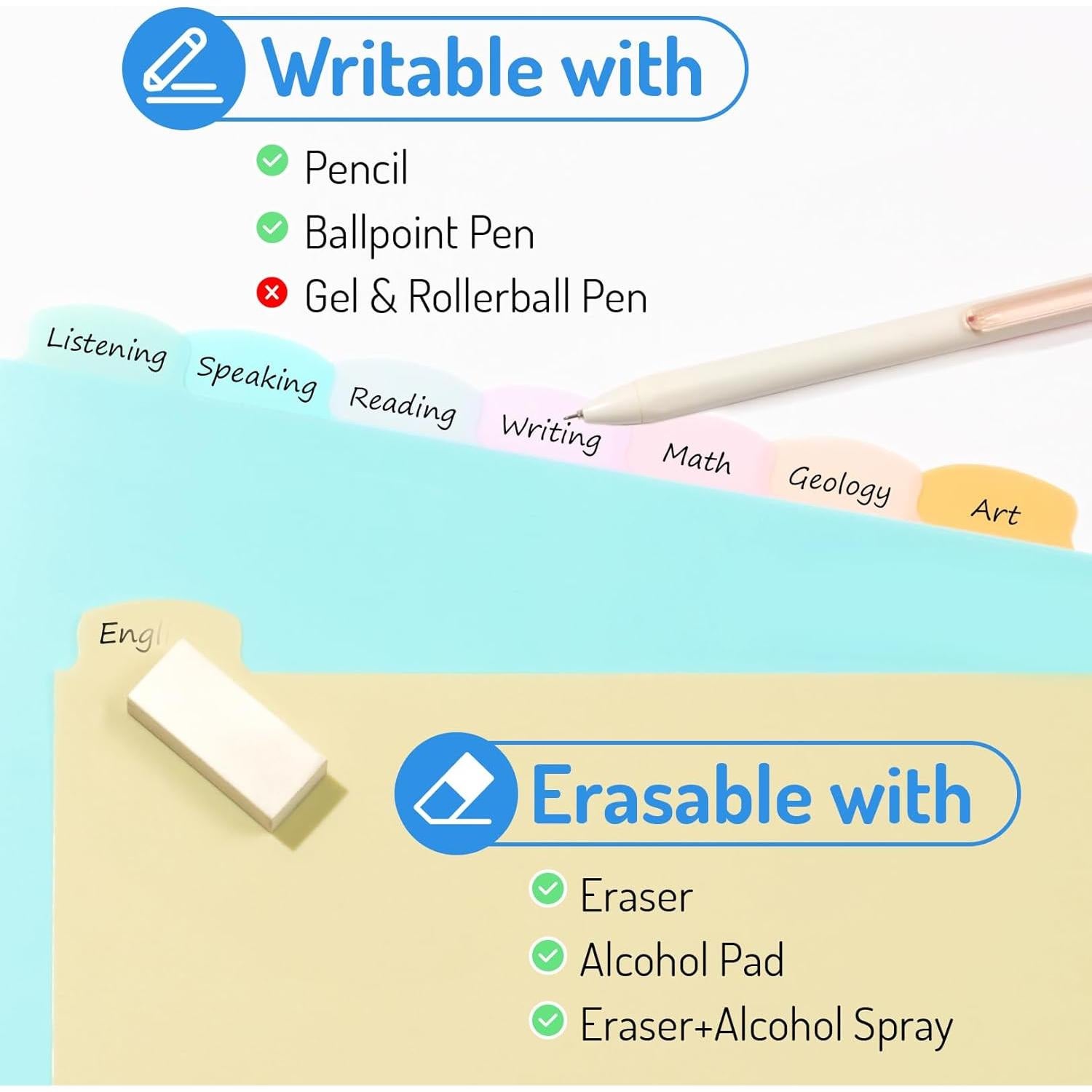 Divisores de carpeta Forvencer 8 pestañas pastel 2 Set