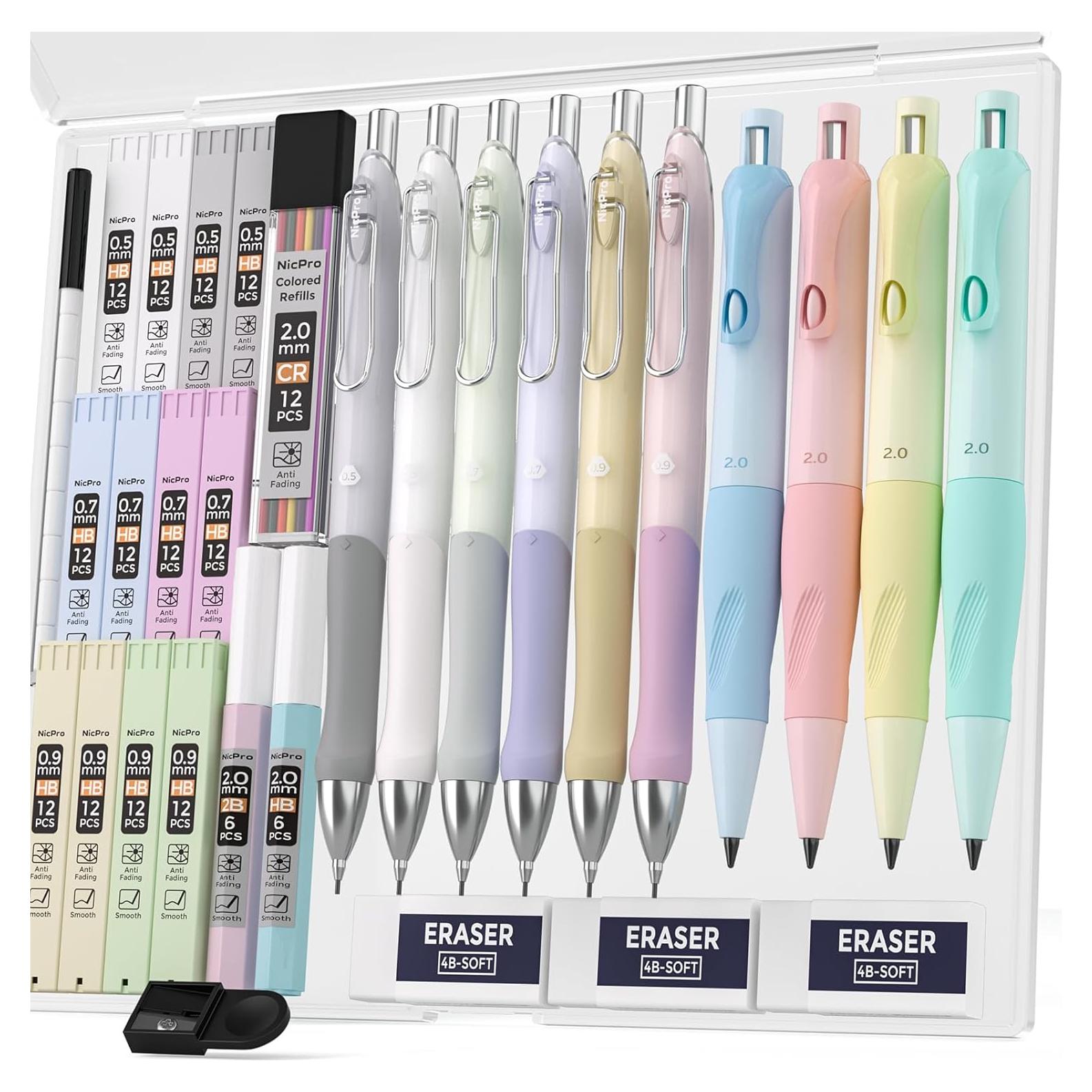 Conjunto de Lápices Mecánicos Nicpro 31PCS Pastel 0.5-2.0mm