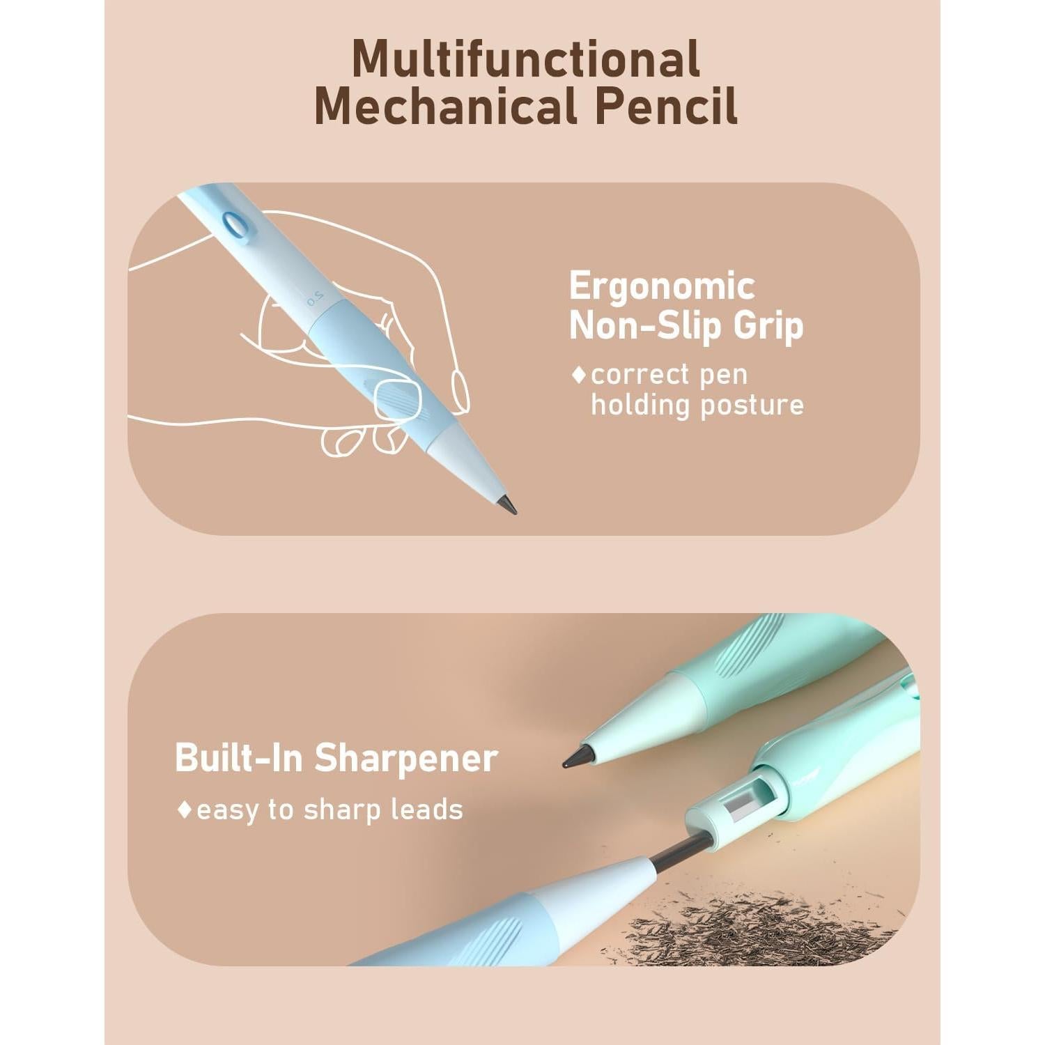 Conjunto de Lápices Mecánicos Nicpro 31PCS Pastel 0.5-2.0mm