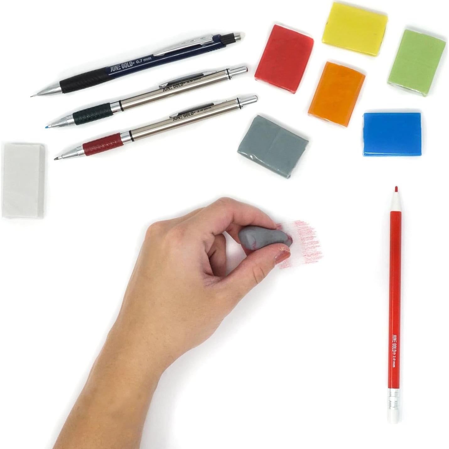 Gomas de Borrar Moldeables de Colores June Gold - 18 Piezas