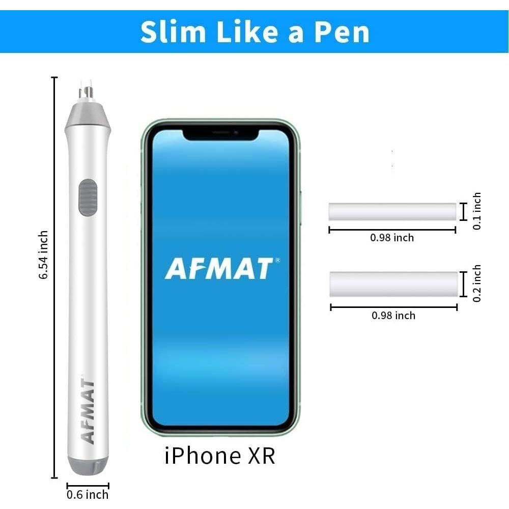 Borrador Eléctrico AFMAT con 140 Recargas - Blanco