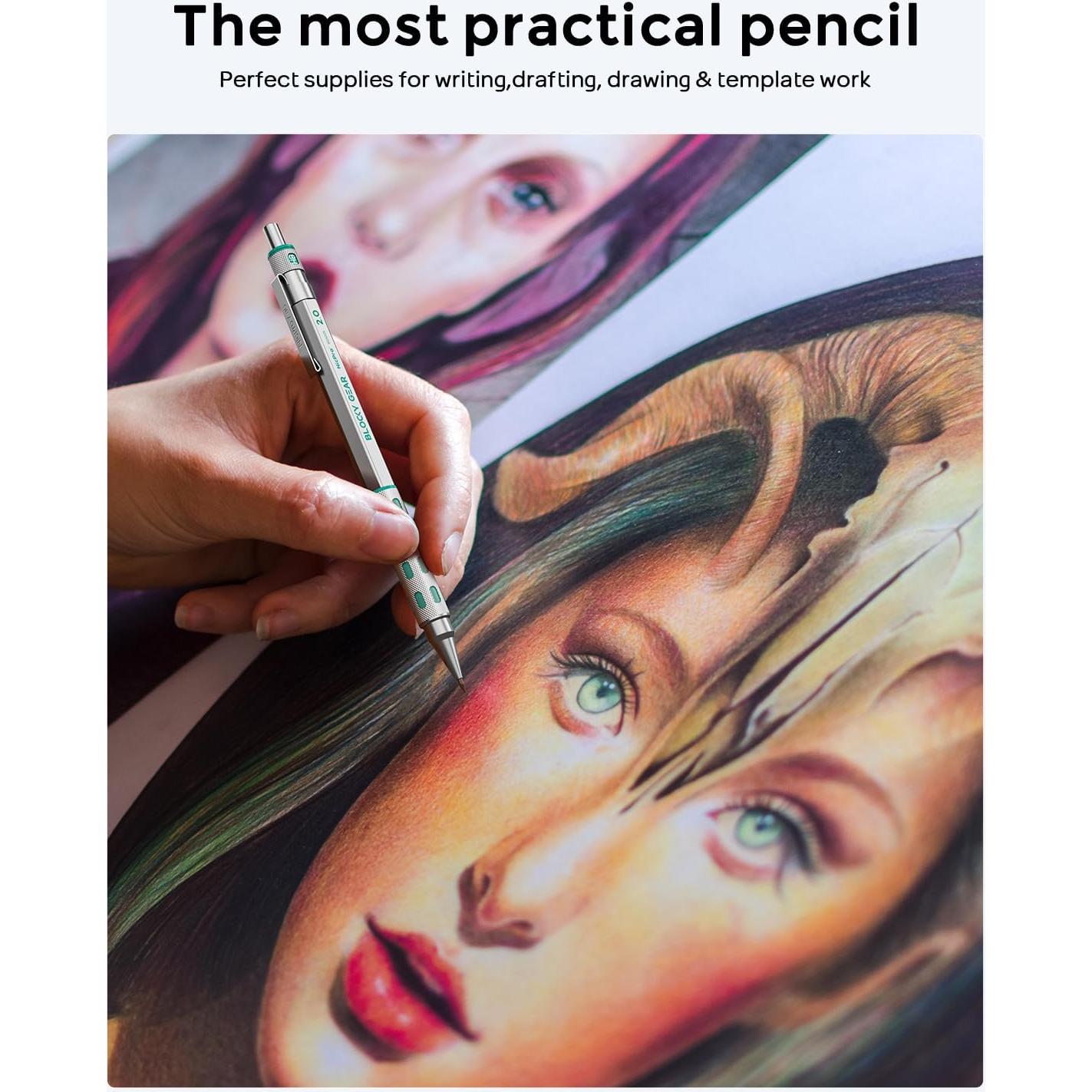 Lápiz Mecánico Nicpro Blocky Gear 2mm con Estuche y Recargas