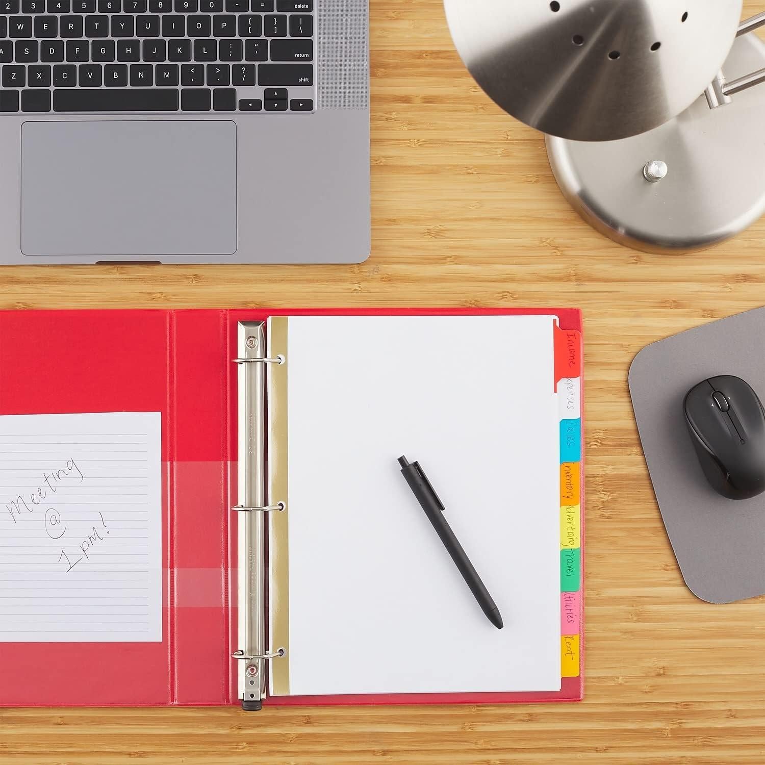 Separadores de 8 Pestañas STAPLES Multicolor para Carpetas A4