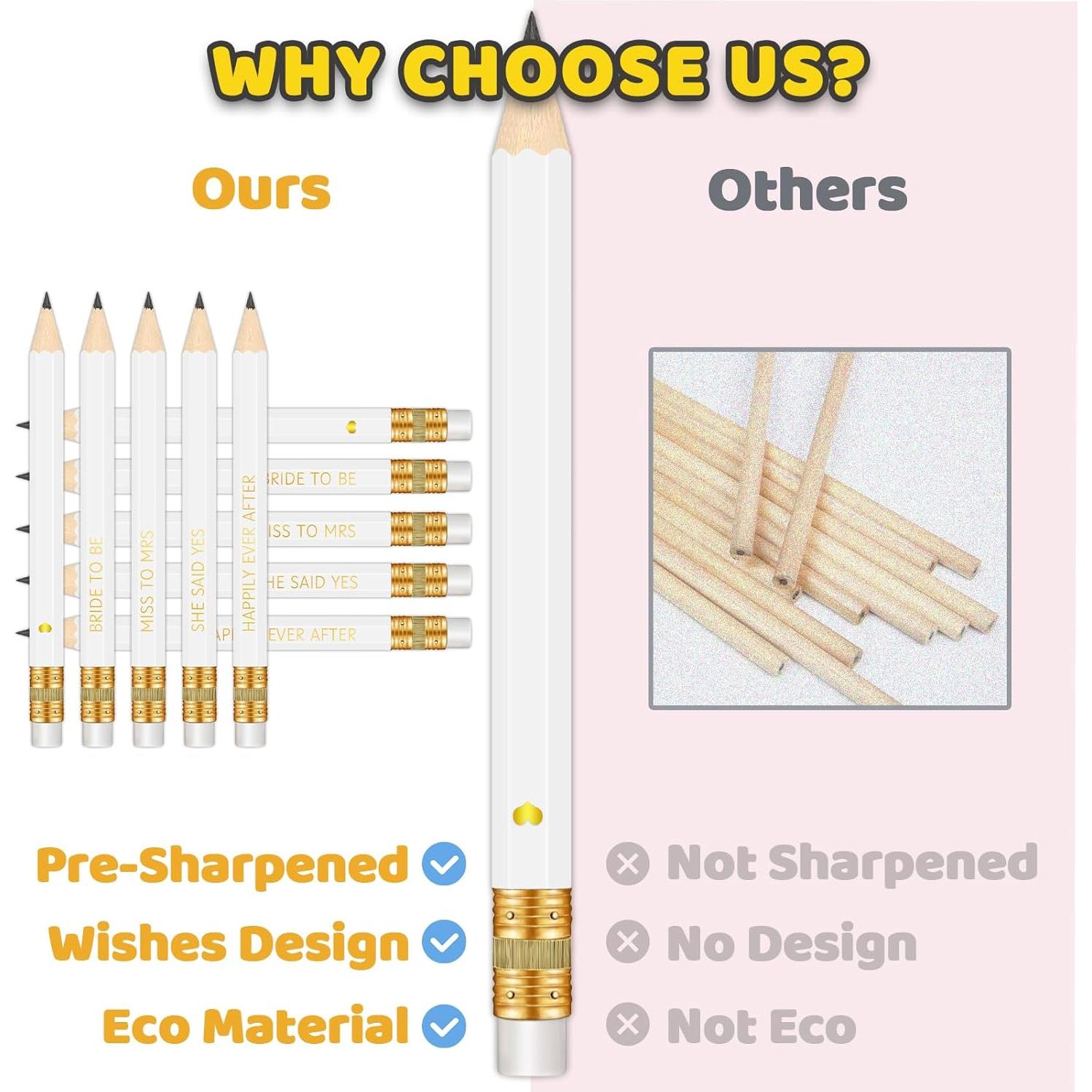 Lápices preafilados Vusnud 50 Pcs 10.16 cm despedida de soltera