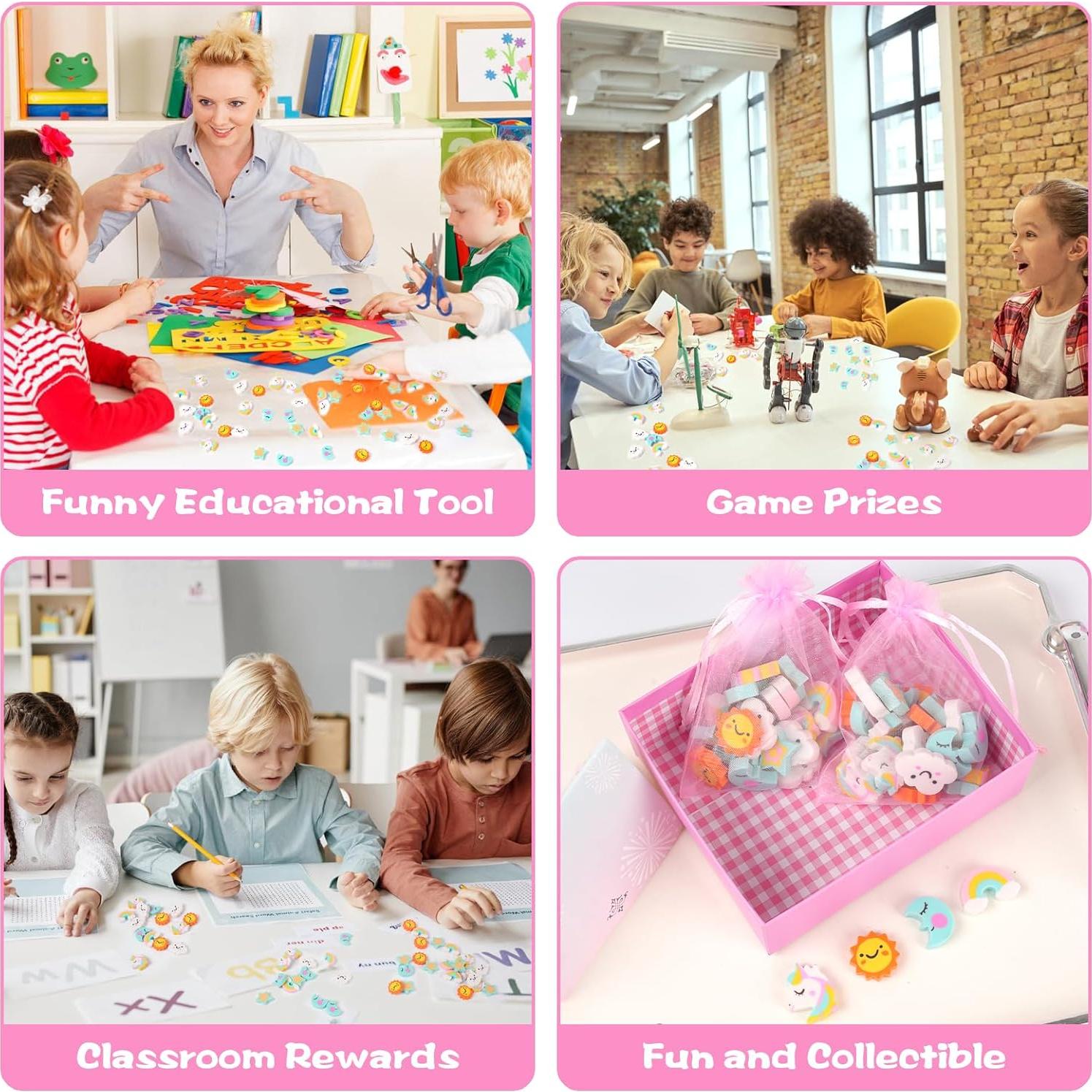 Borradores Mini Unicornio Wolpark 48pcs Arcoíris y Estrella