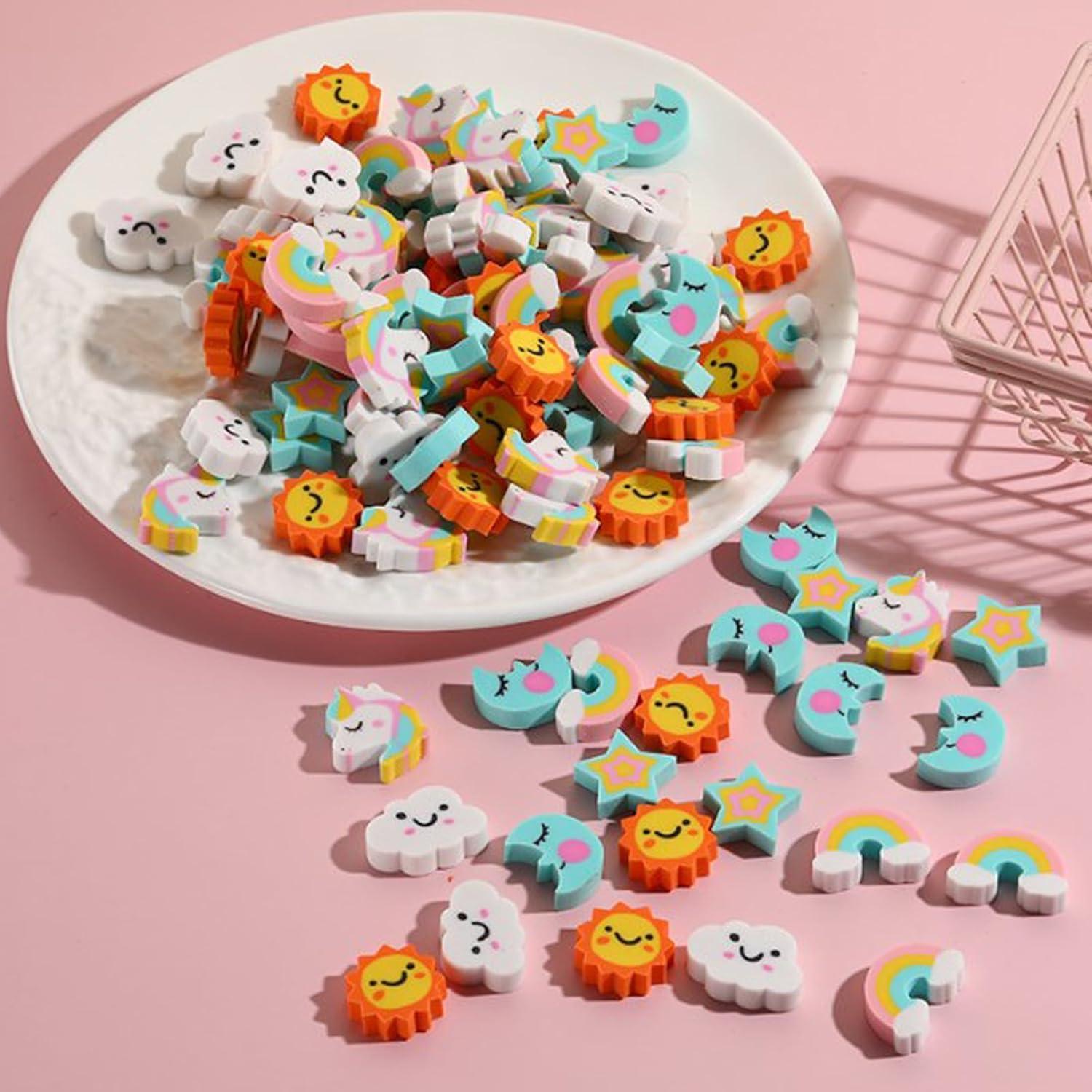 Borradores Mini Unicornio Wolpark 48pcs Arcoíris y Estrella