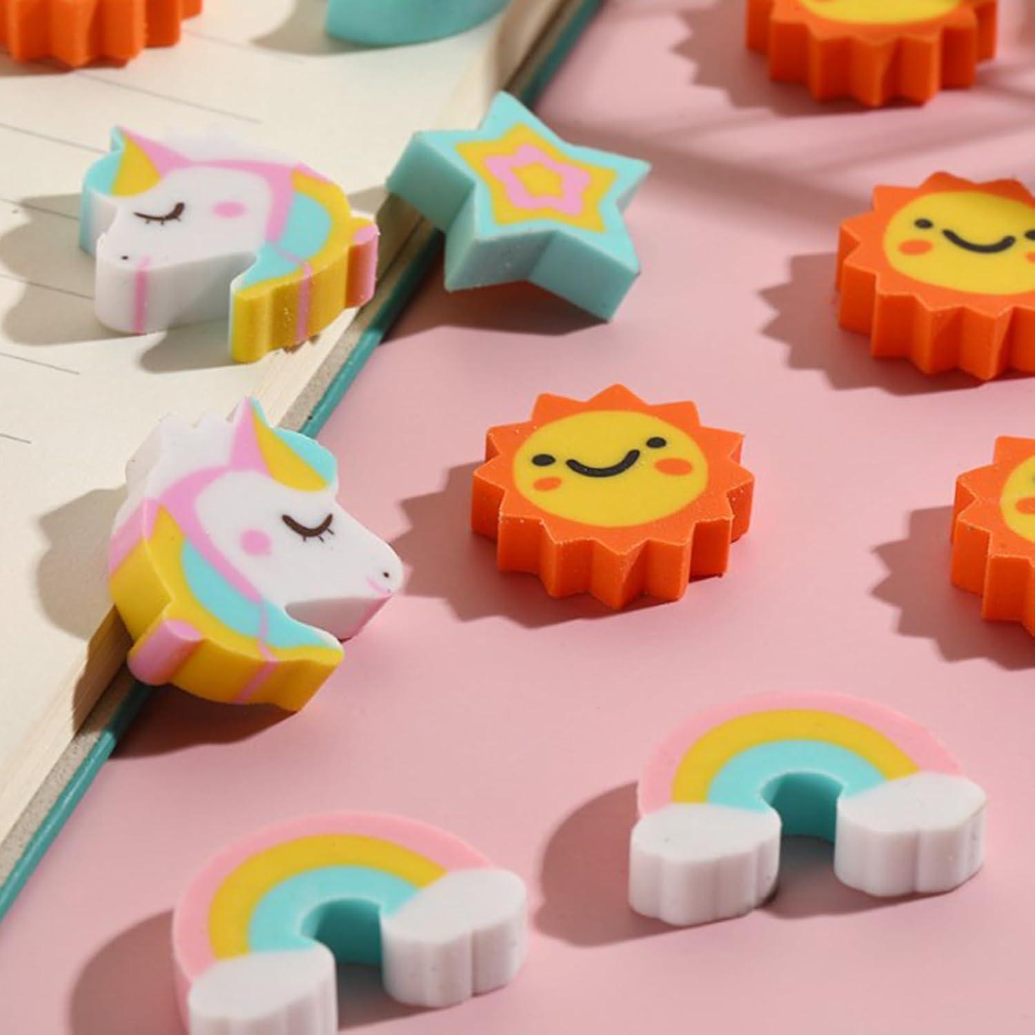 Borradores Mini Unicornio Wolpark 48pcs Arcoíris y Estrella