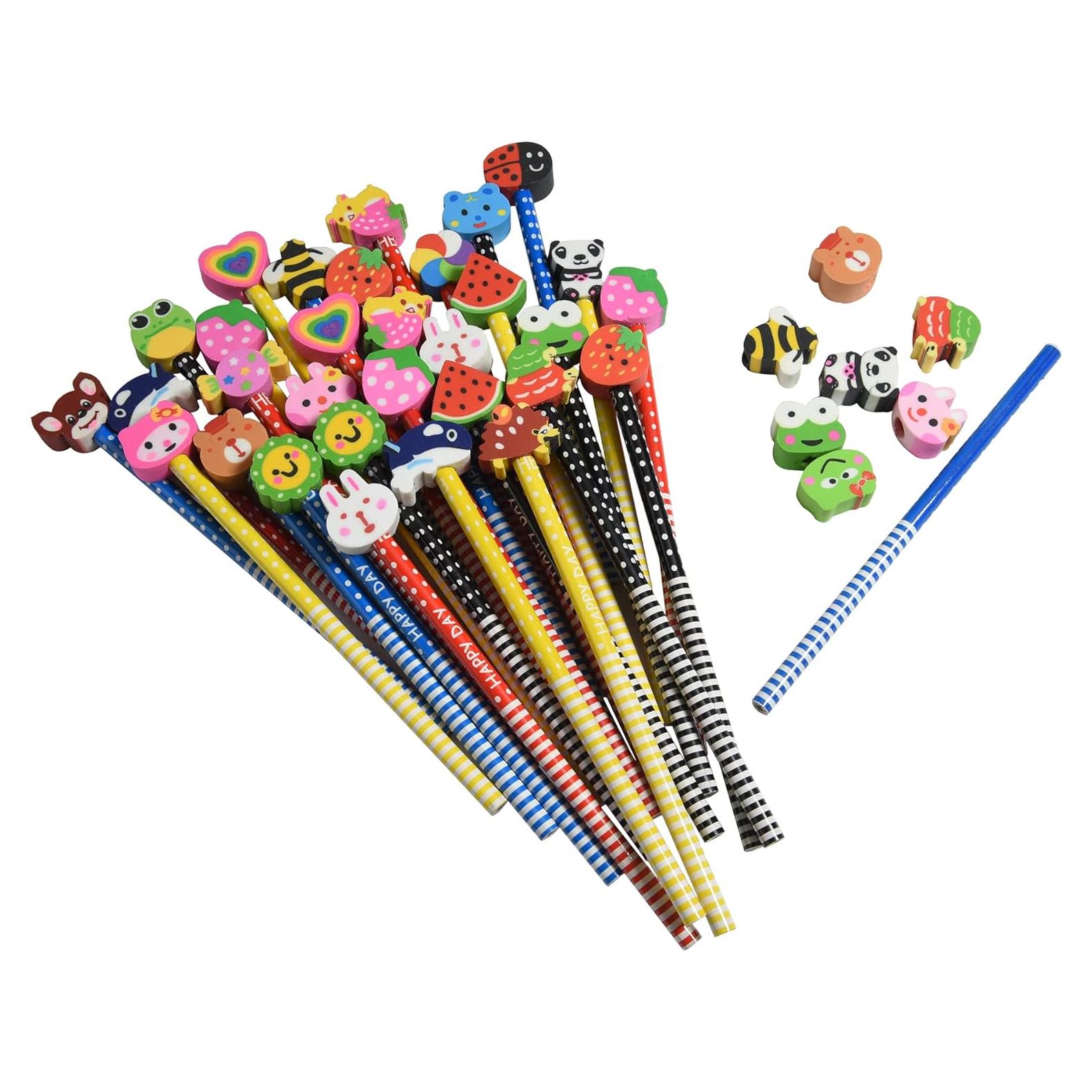 28 Lápices de Madera con Borradores de Animales Genérico