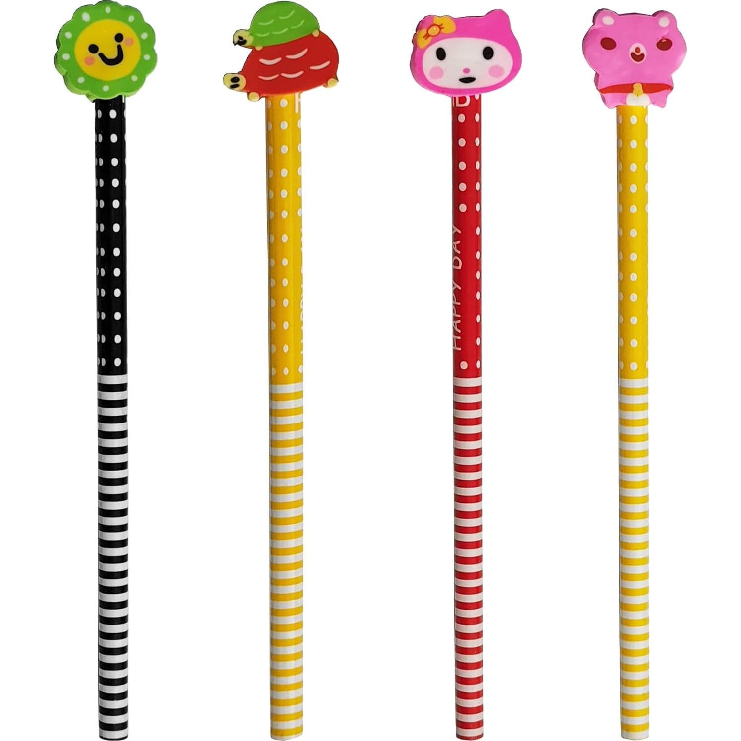 28 Lápices de Madera con Borradores de Animales Genérico