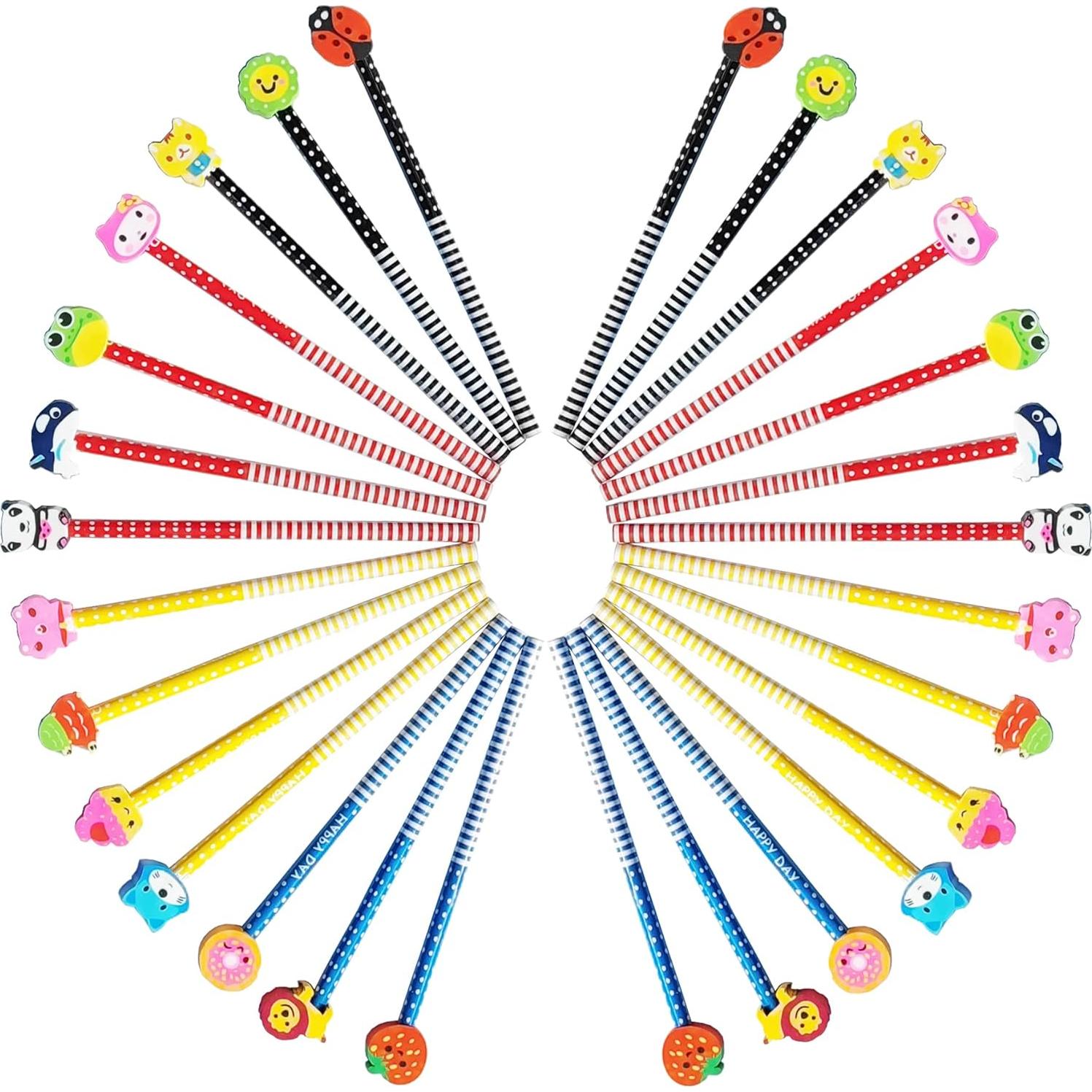 28 Lápices de Madera con Borradores de Animales Genérico