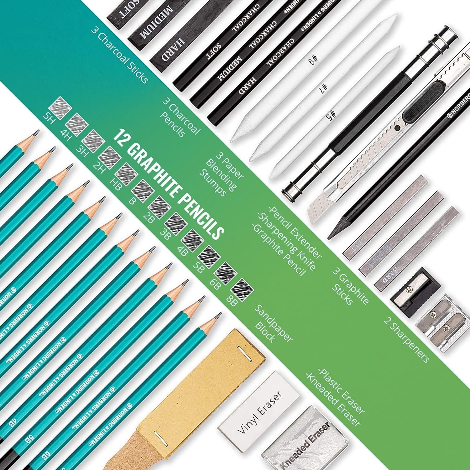 Juego de Dibujo XL Free Hand - 12 Lápices, Bloc 100 Páginas