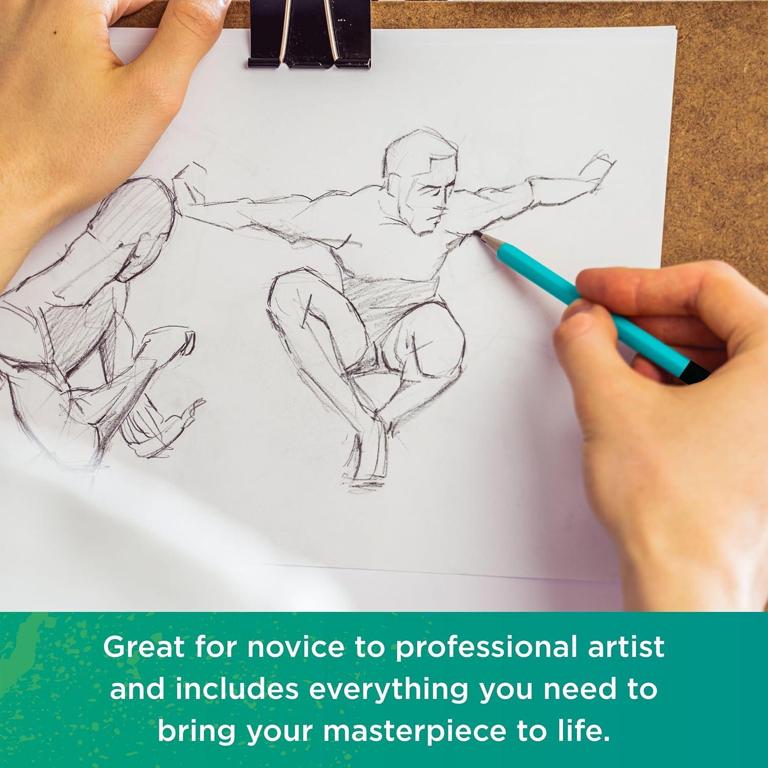 Juego de Dibujo XL Free Hand - 12 Lápices, Bloc 100 Páginas