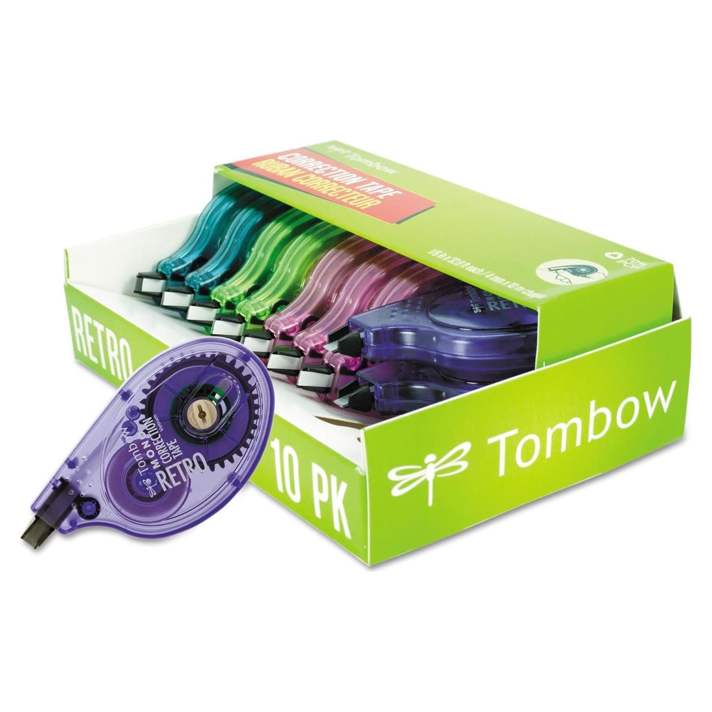 Cinta de Corrección Tombow 68723, 10 Unidades, Colores Variados