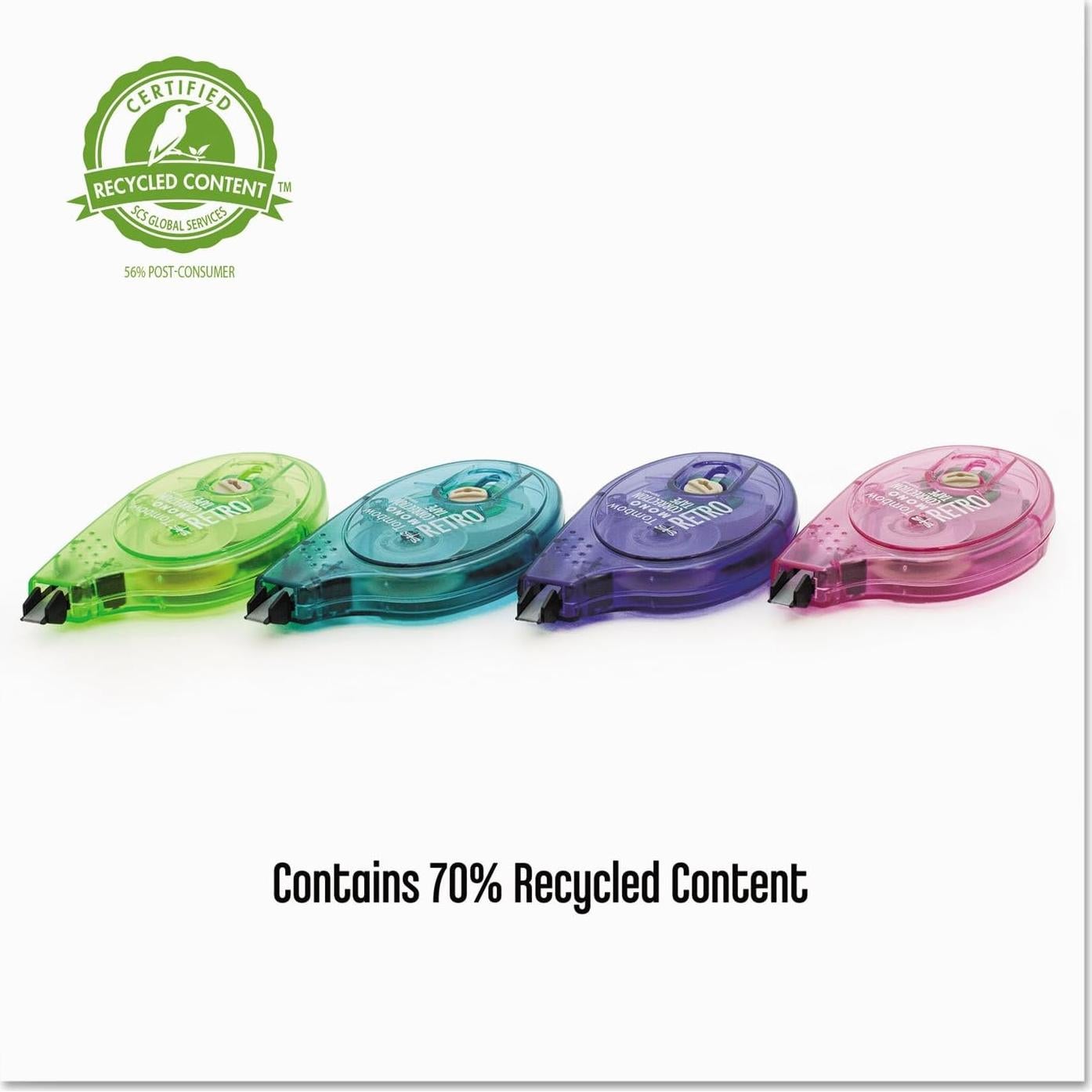 Cinta de Corrección Tombow 68723, 10 Unidades, Colores Variados