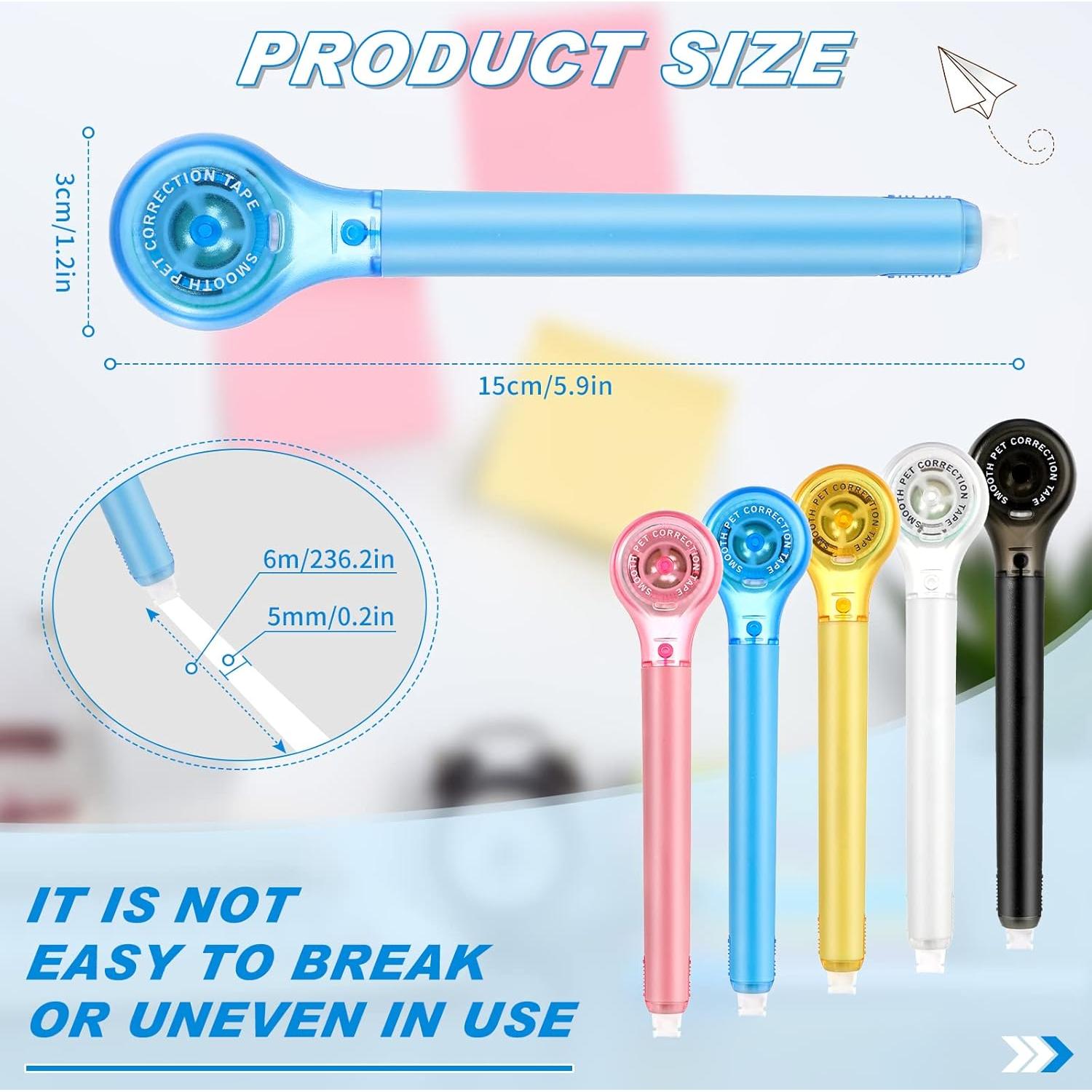 Paquete de 10 Correctores de Tinta Gersoniel 5mm x 6m Color Brillante