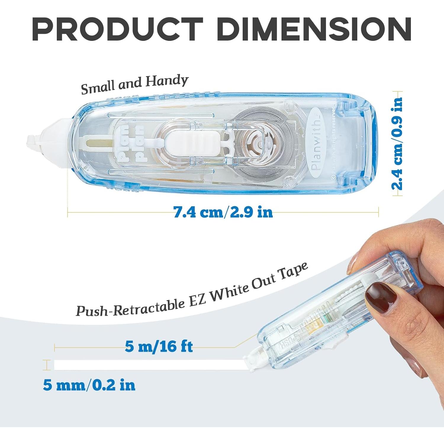 Cinta Correctora Retráctil Goefun 4 Pcs 5mm x 5m Blanca