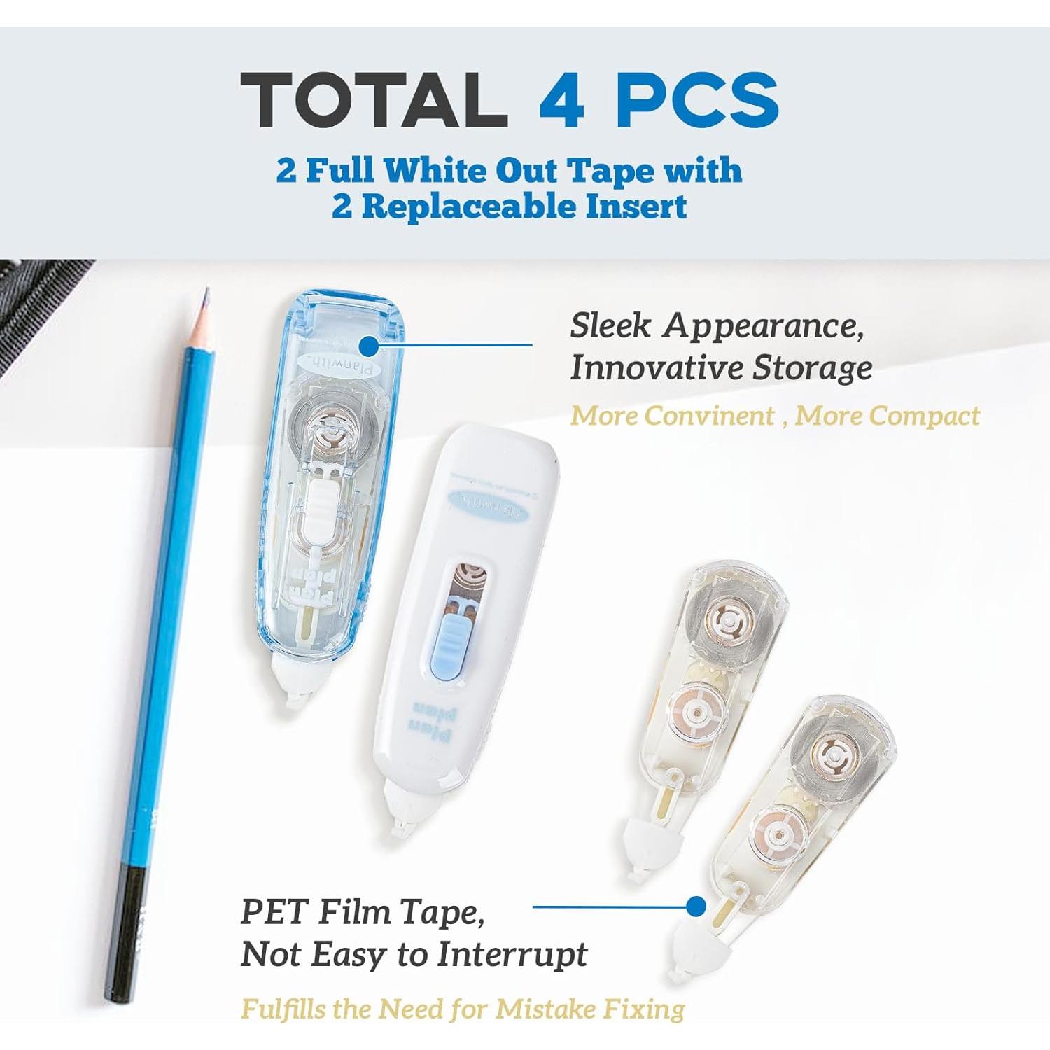 Cinta Correctora Retráctil Goefun 4 Pcs 5mm x 5m Blanca