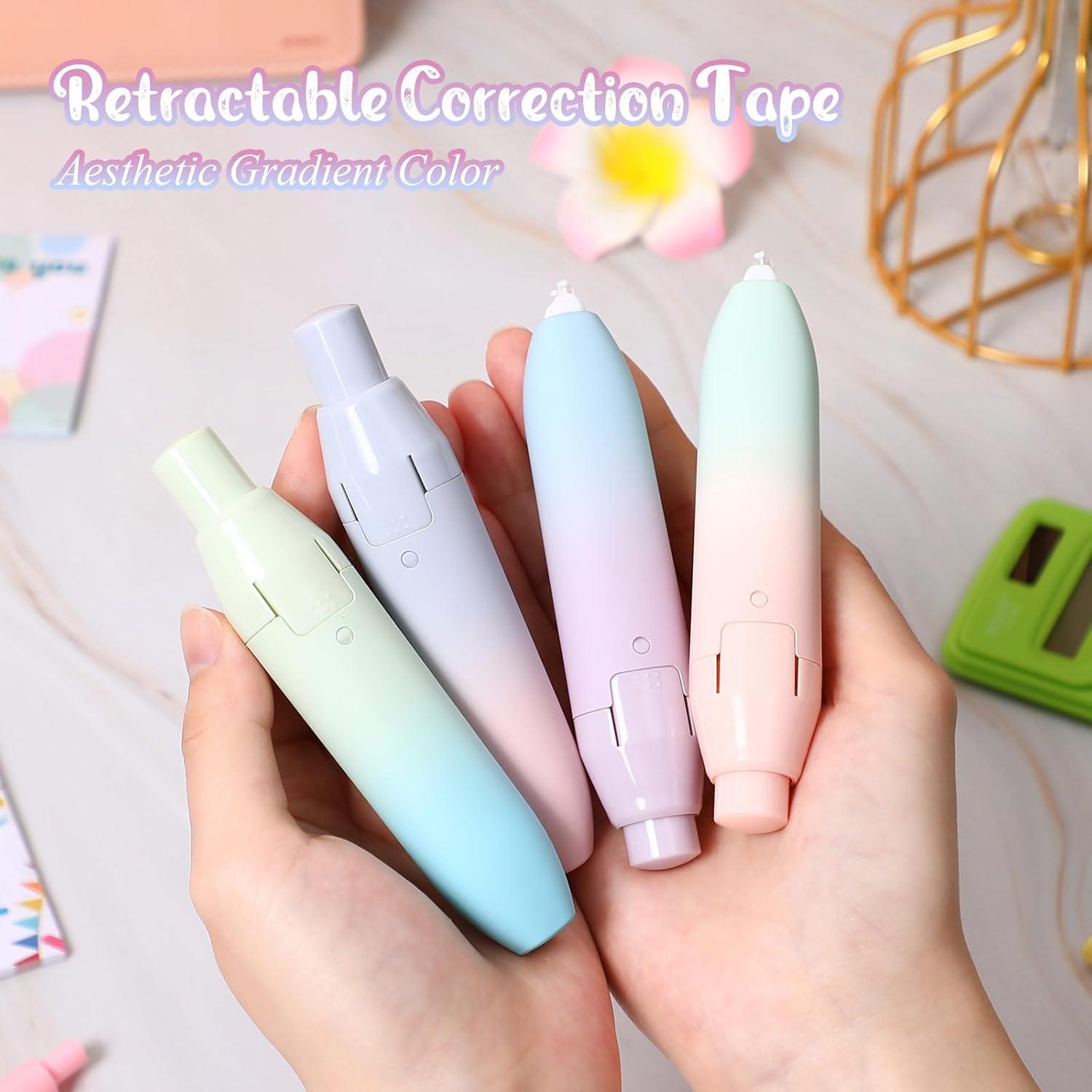 Cinta Correctora Retráctil Dinifee 4 Pcs Secado Rápido Kawaii