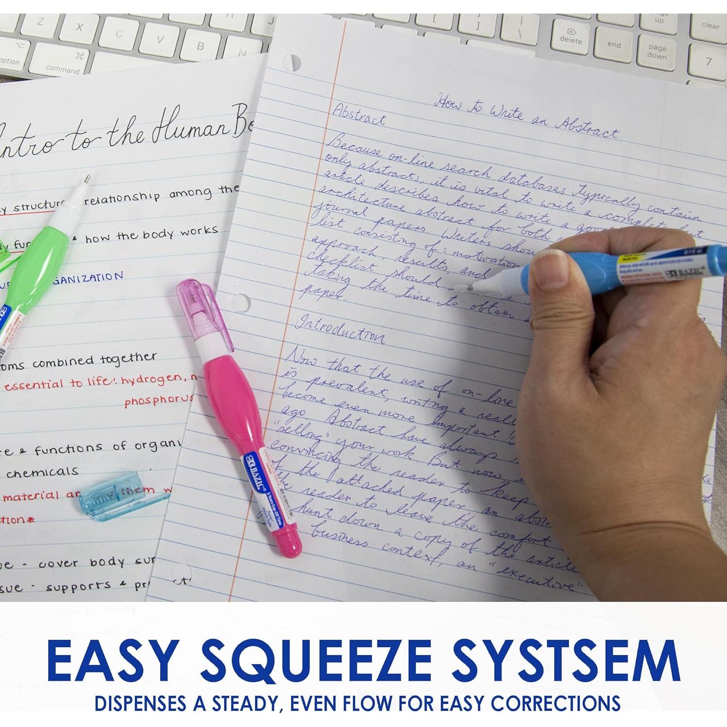 Bolígrafo Corrector Mini BAZIC 3ml Punta Fina - Paquete de 3