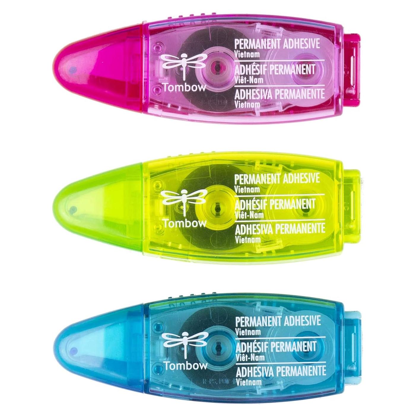 Cinta de Pegamento Mini Tombow 62140, Paquete de 3 Aplicadores