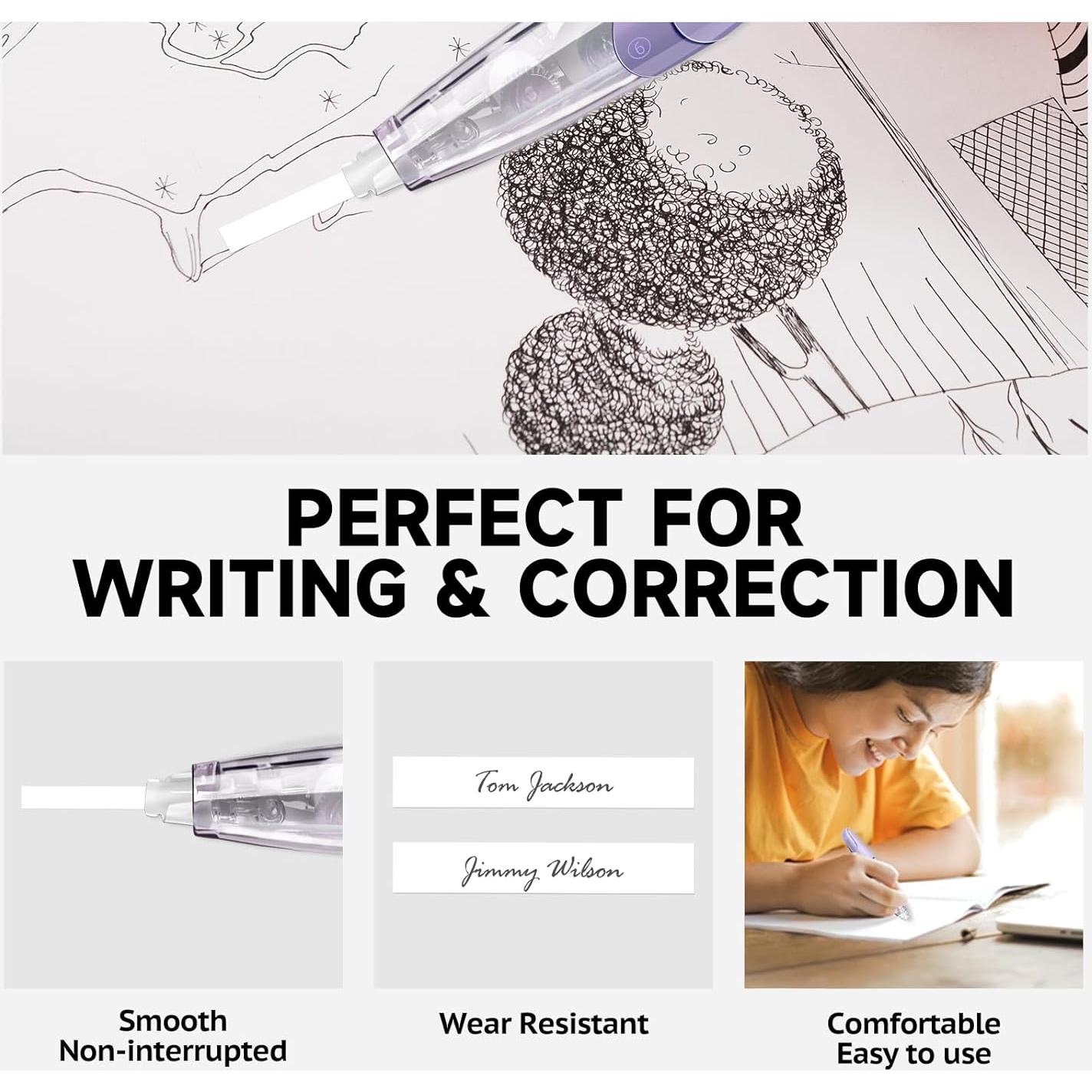 Cinta Correctora Retráctil Recargable CINBOS CS-26 Blanca 4 PCS