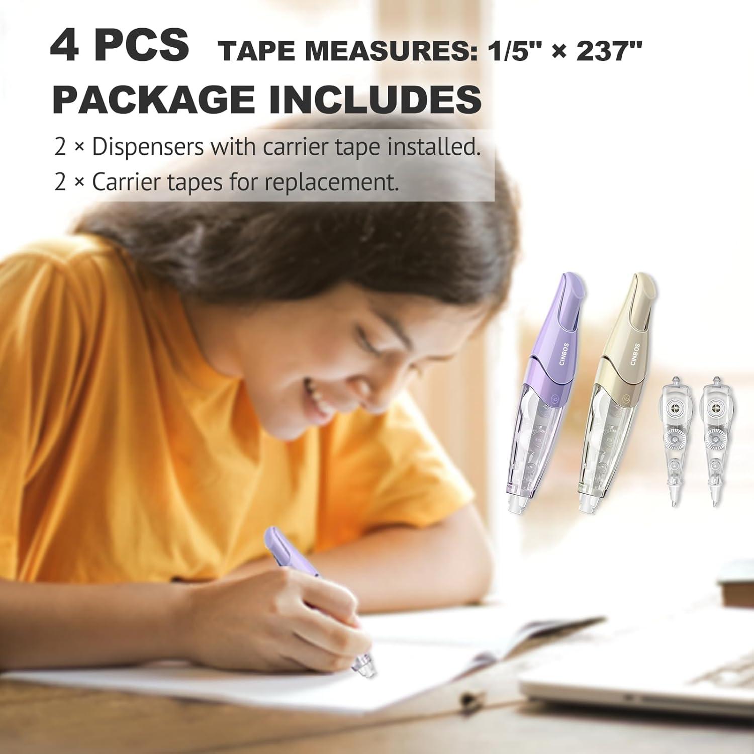 Cinta Correctora Retráctil Recargable CINBOS CS-26 Blanca 4 PCS