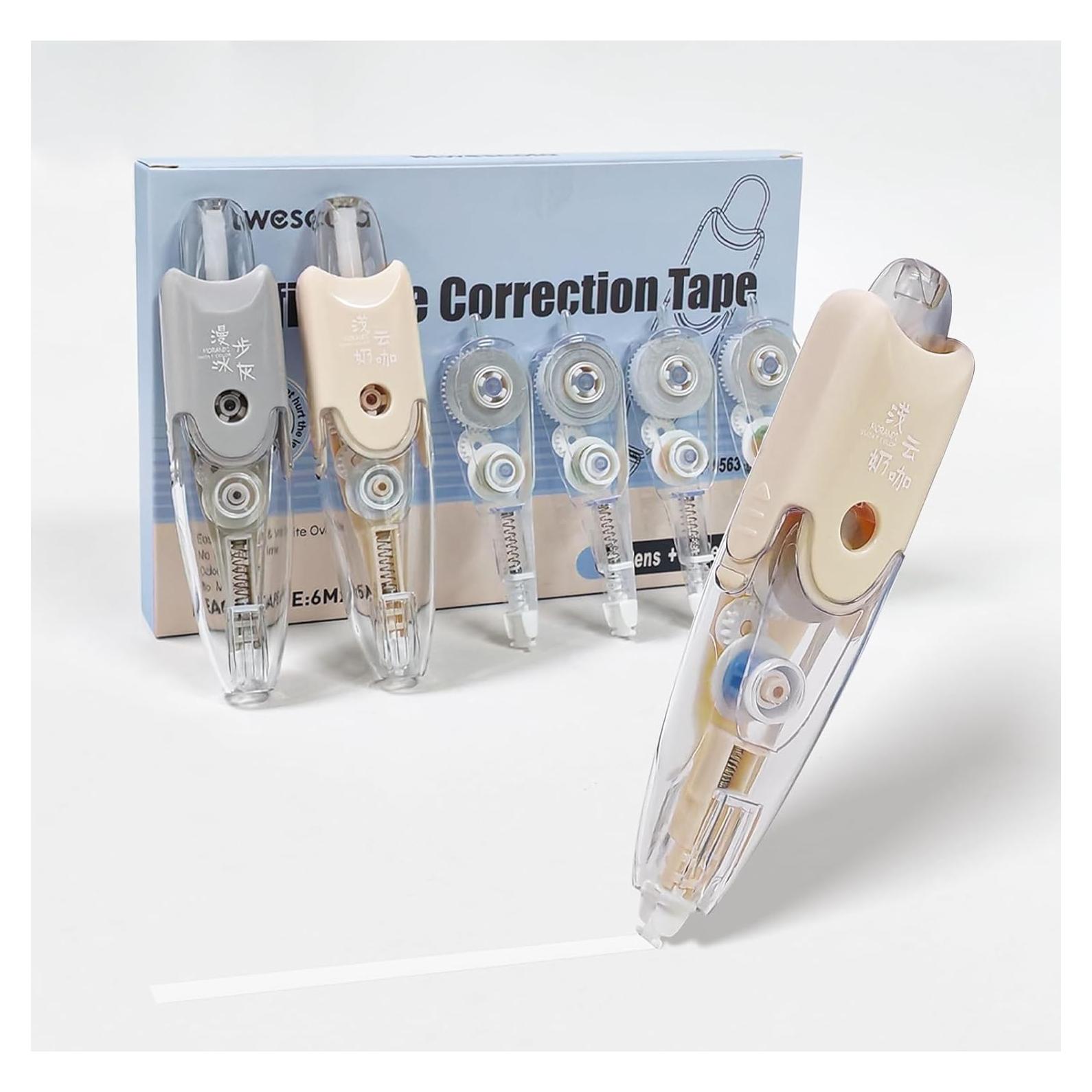 Cinta Correctora Retráctil Btwescola 2PCS con 4 Rellenos