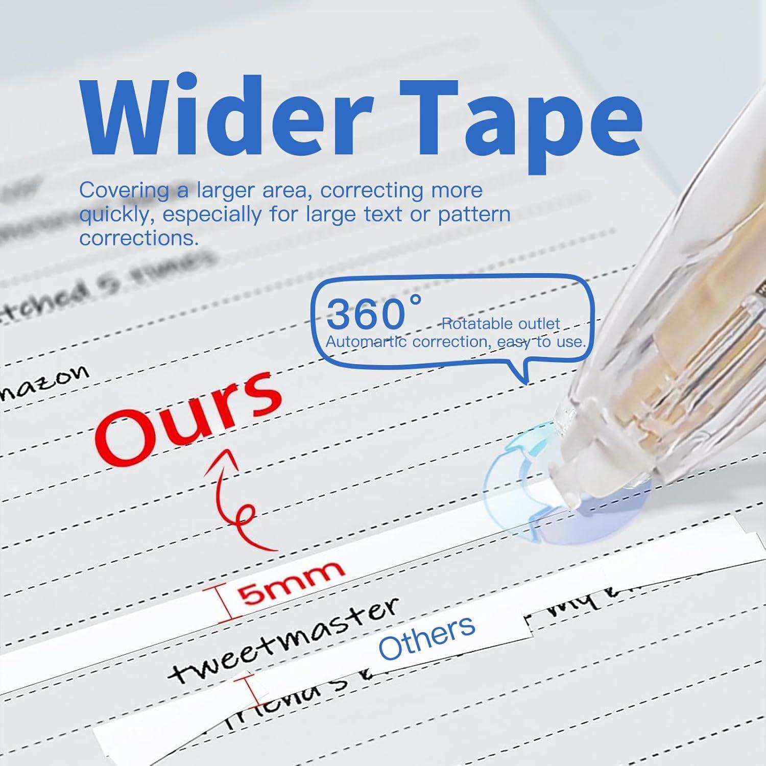 Cinta Correctora Retráctil Btwescola 2PCS con 4 Rellenos