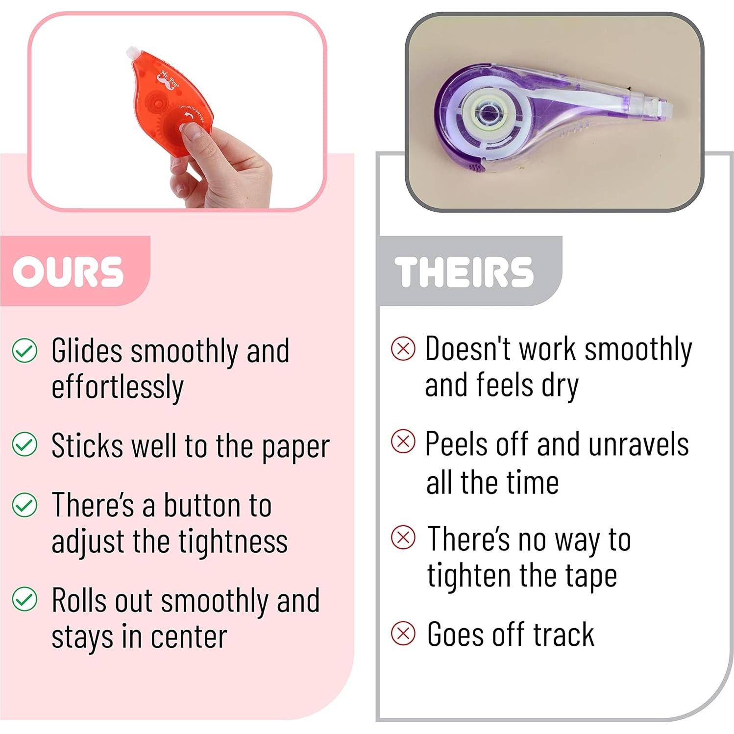 Cintas de Corrección Mr. Pen, Paquete de 7, 10 m, Blanca