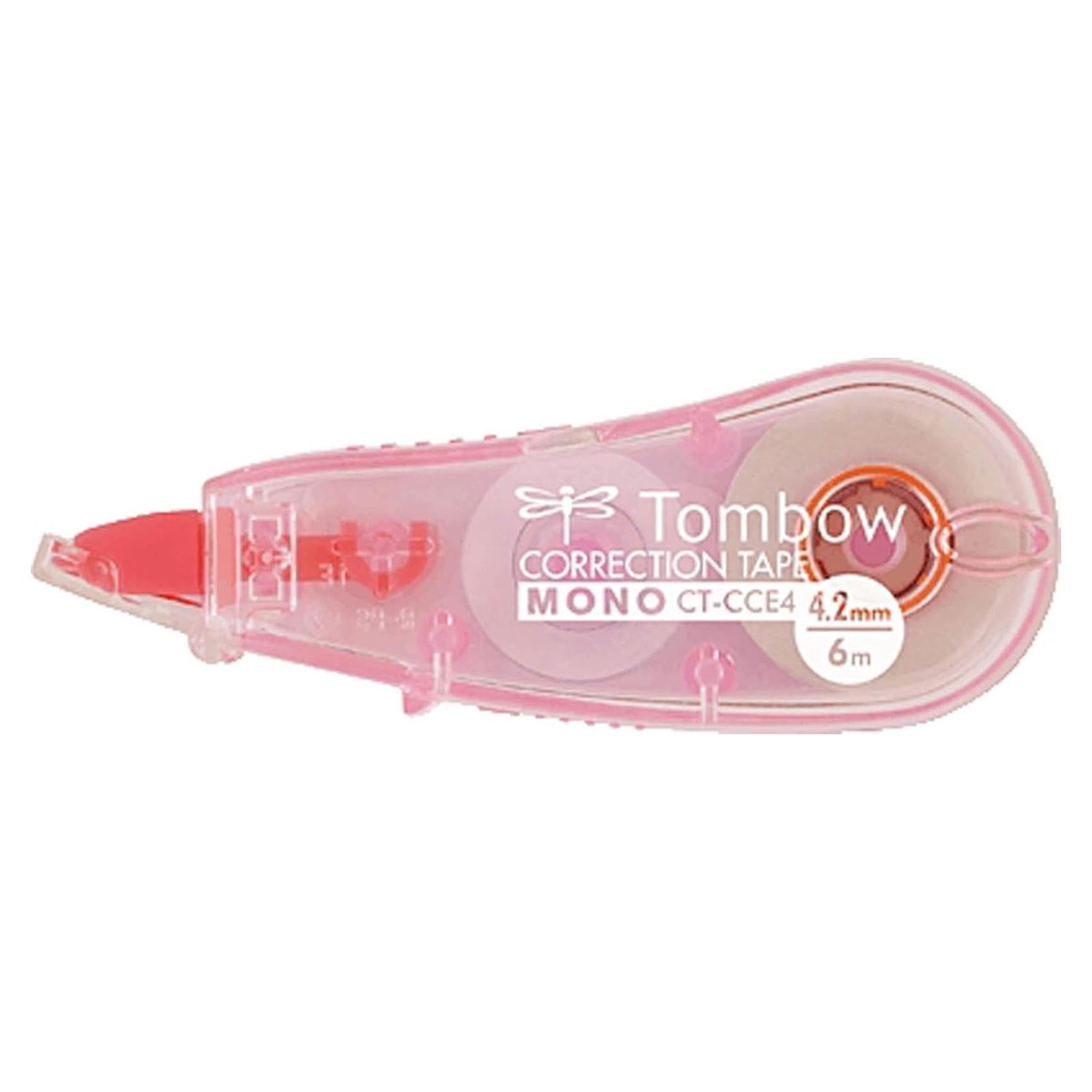 Cinta de Corrección Mini Tombow 4.2 mm x 6 m Rosa Transparente