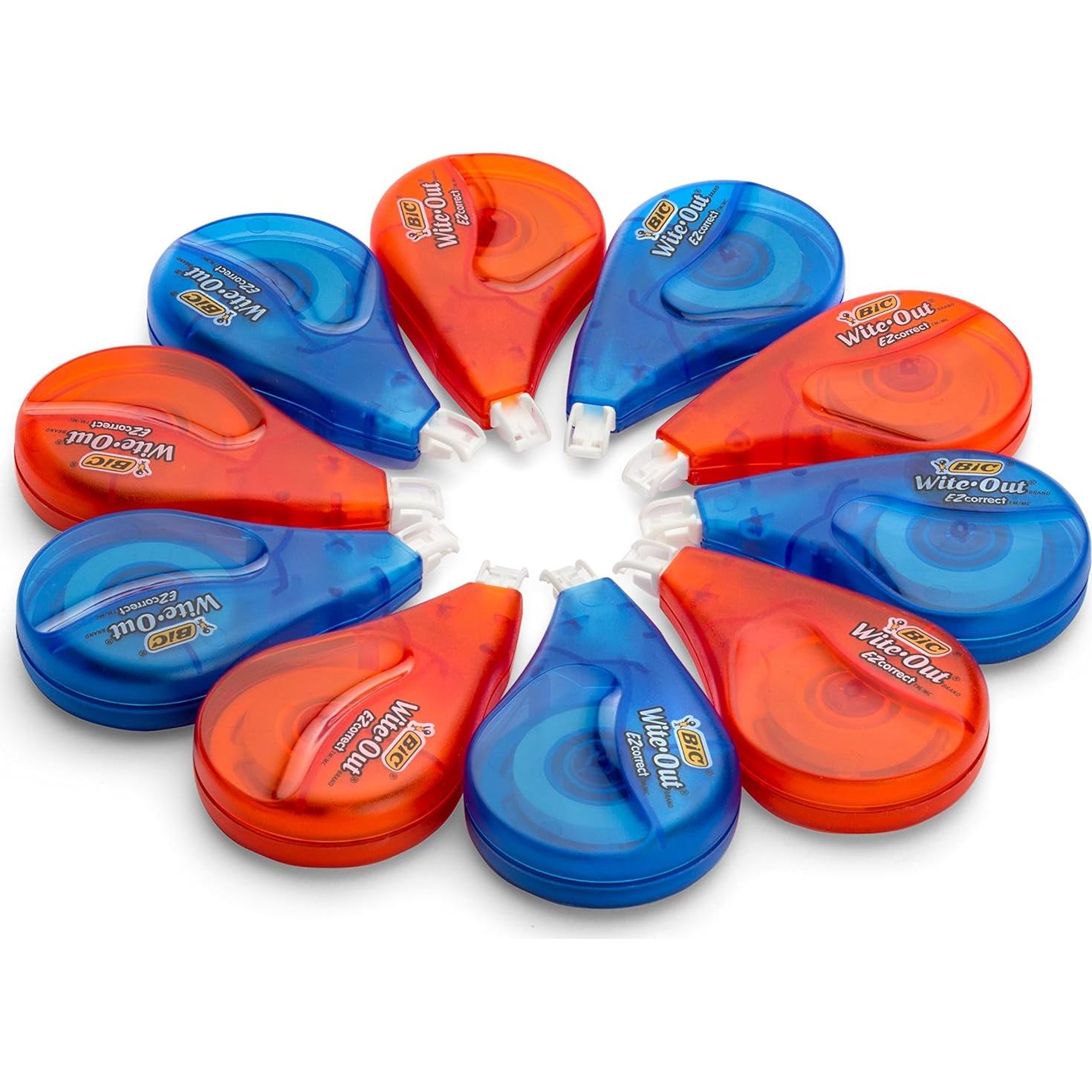 Cinta Correctora BIC Wite-Out EZ Correct, Paquete de 10 Unidades